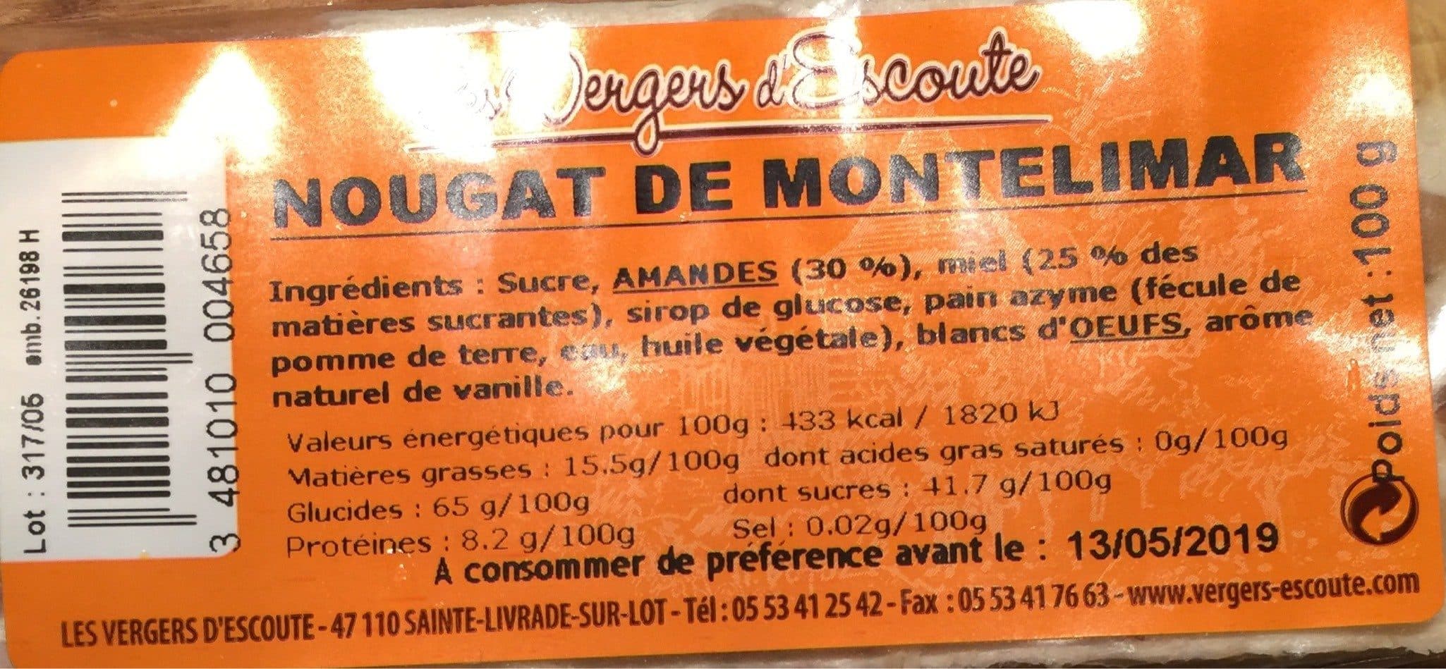 Les Vergers d'Escoute Nougat de montelimar packshot