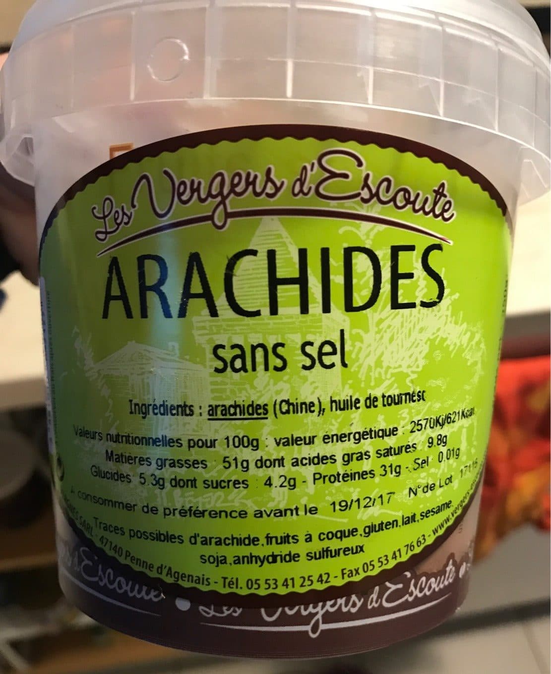 Les Vergers D’Escoute Arachides sans sel packshot