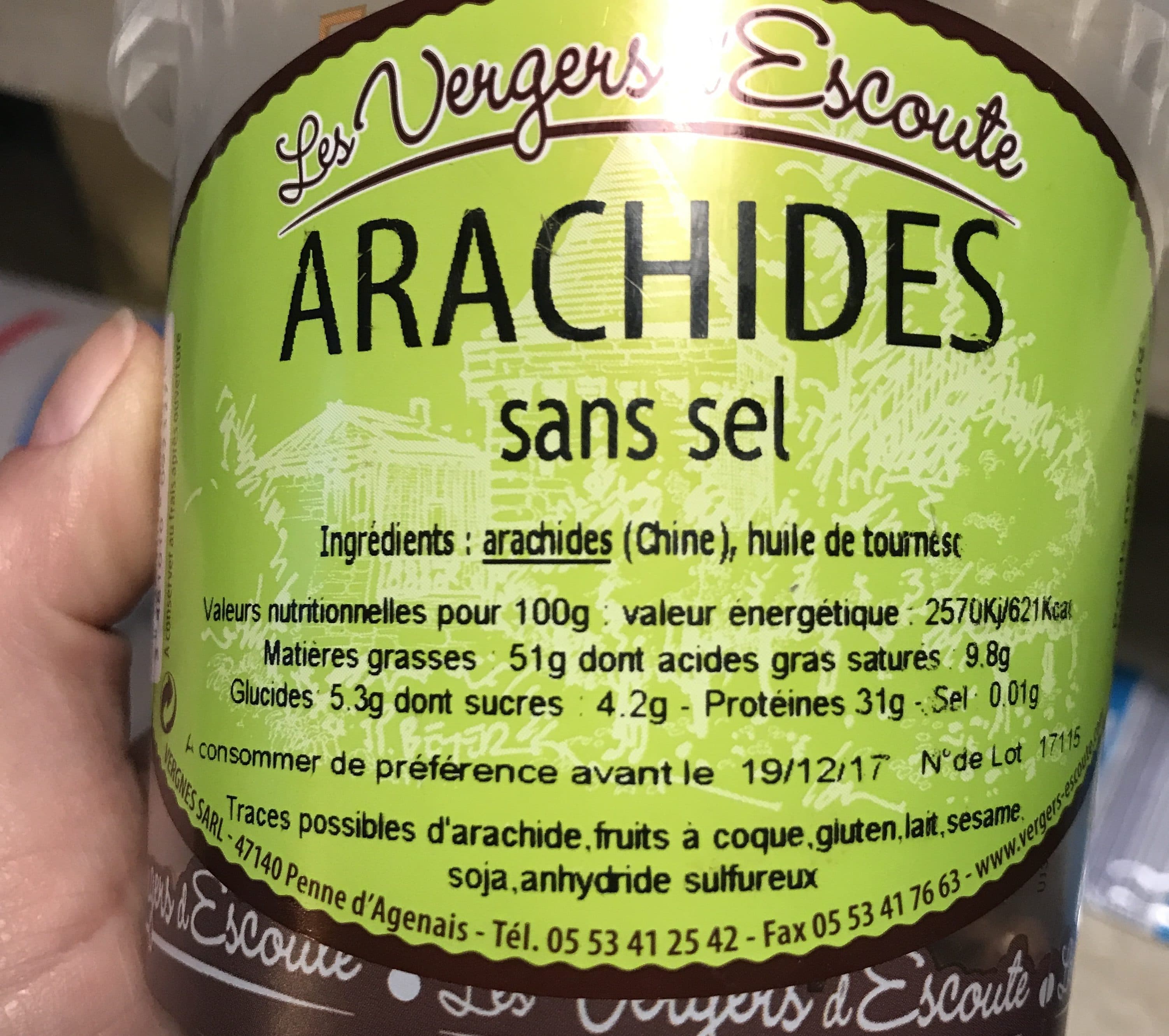 Les Vergers D’Escoute Arachides sans sel packshot