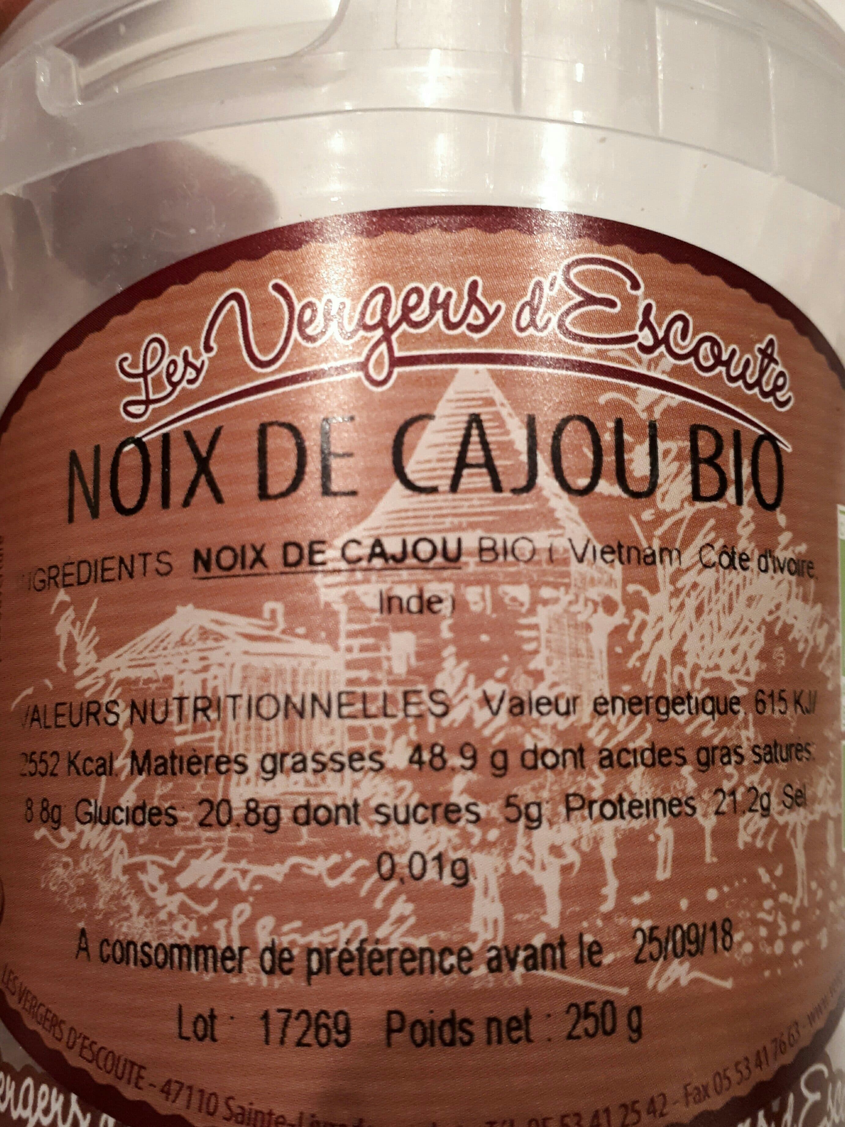 Les Vergers d'Escoute Noix de cajou Bio packshot