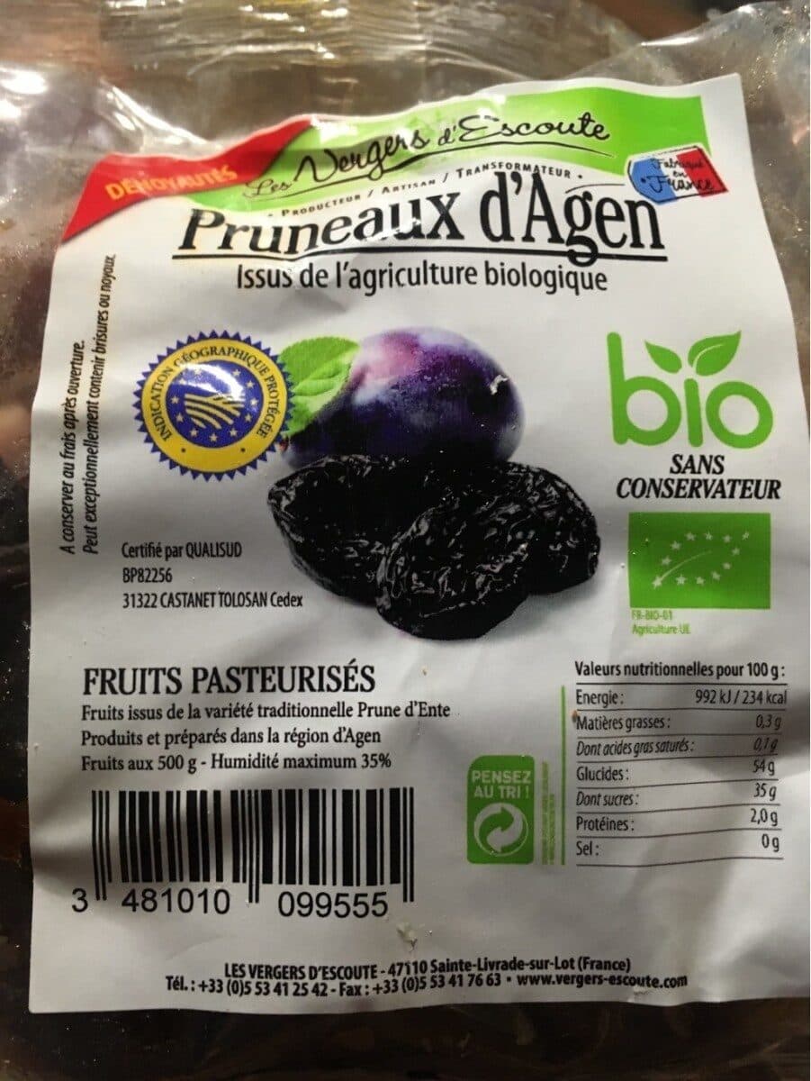 Les Vergers d'Escoute Pruneaux d'Agen bio dénoyautés packshot