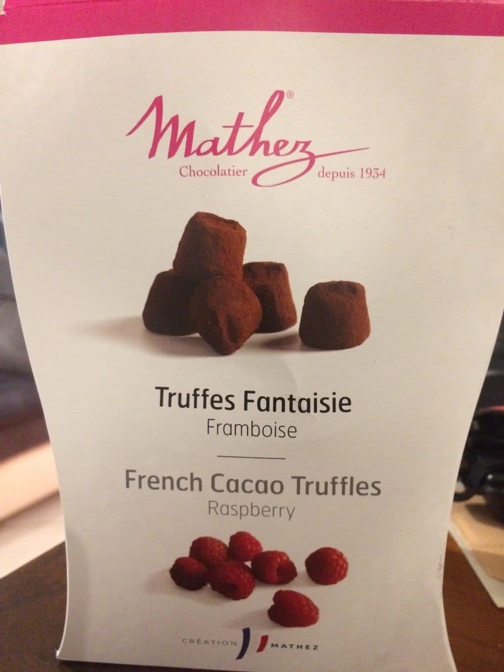 Mathez Schokoladentrüffel Mit Himbeeren 250G Truffes Fantaisie, Creation Mathez packshot