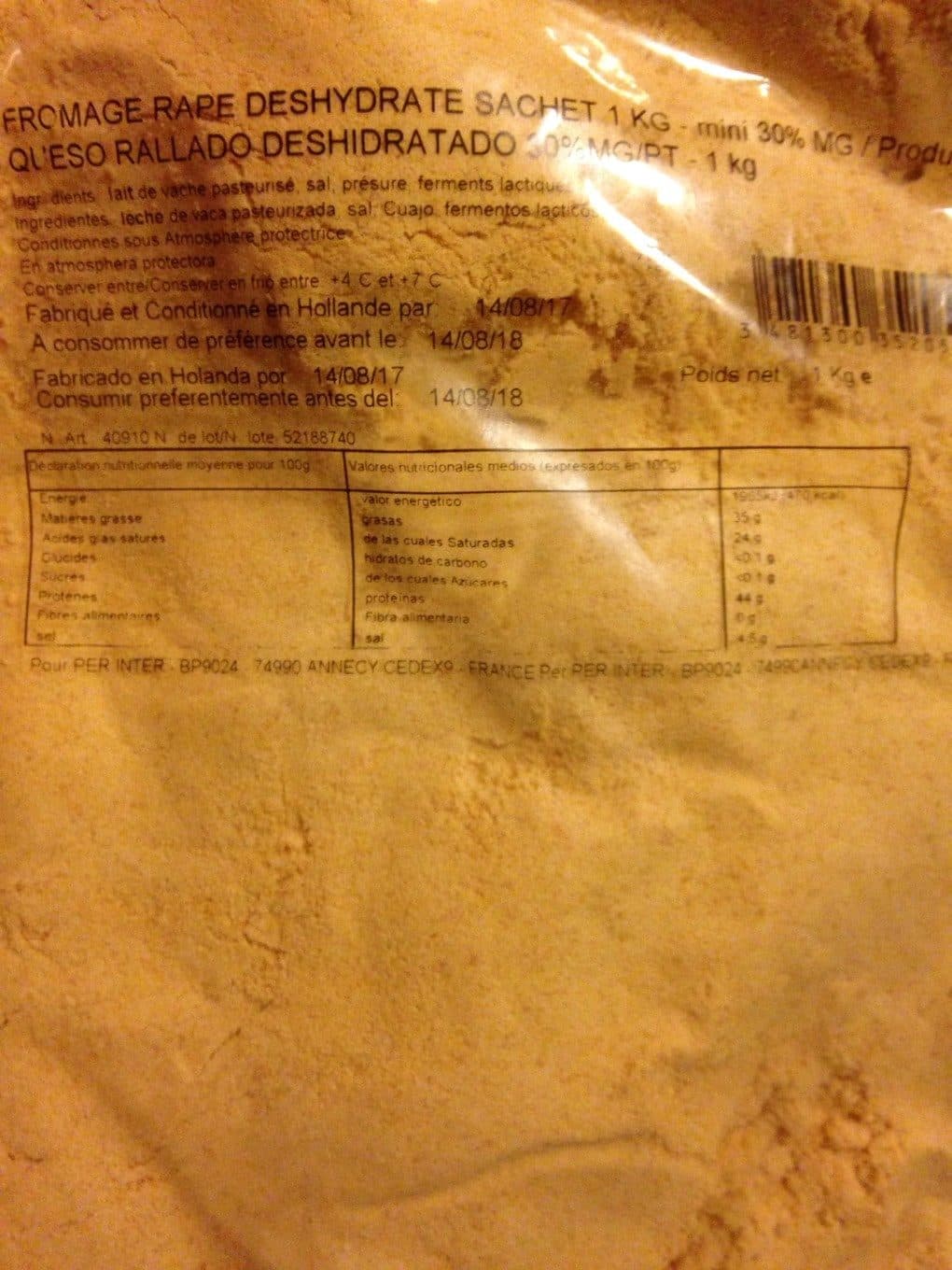 Rapesan Fromage Râpé Déshydraté 32 % packshot