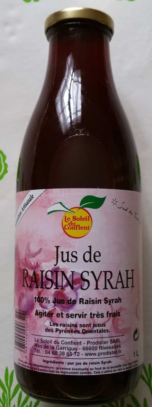 Le Soleil du Conflent Jus de raisin Syrah packshot