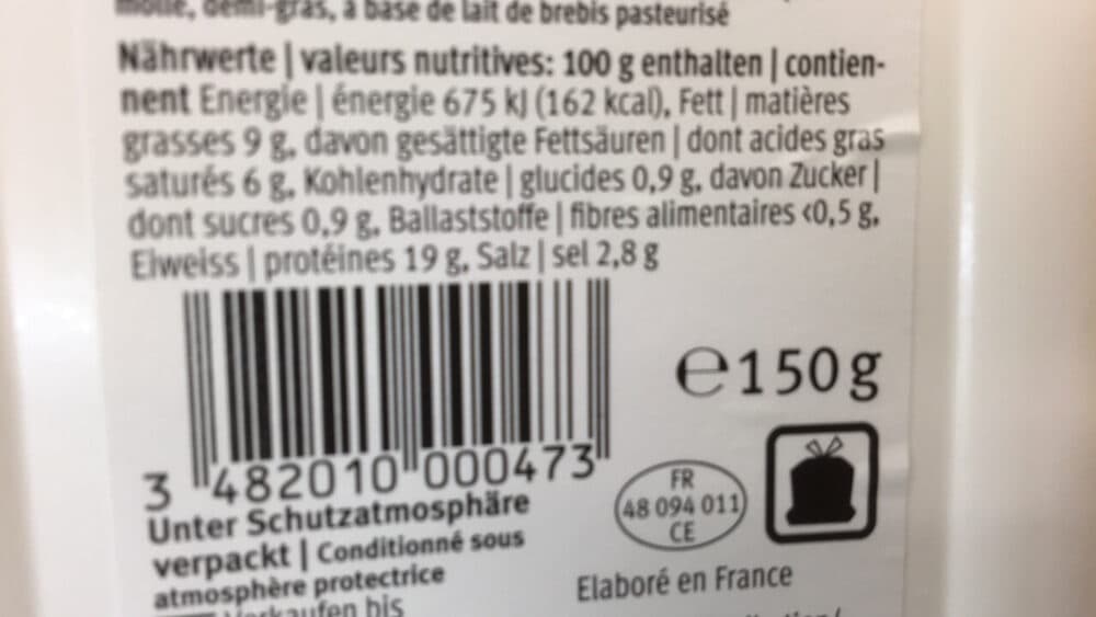 Léger 100% Fromage de brebis packshot