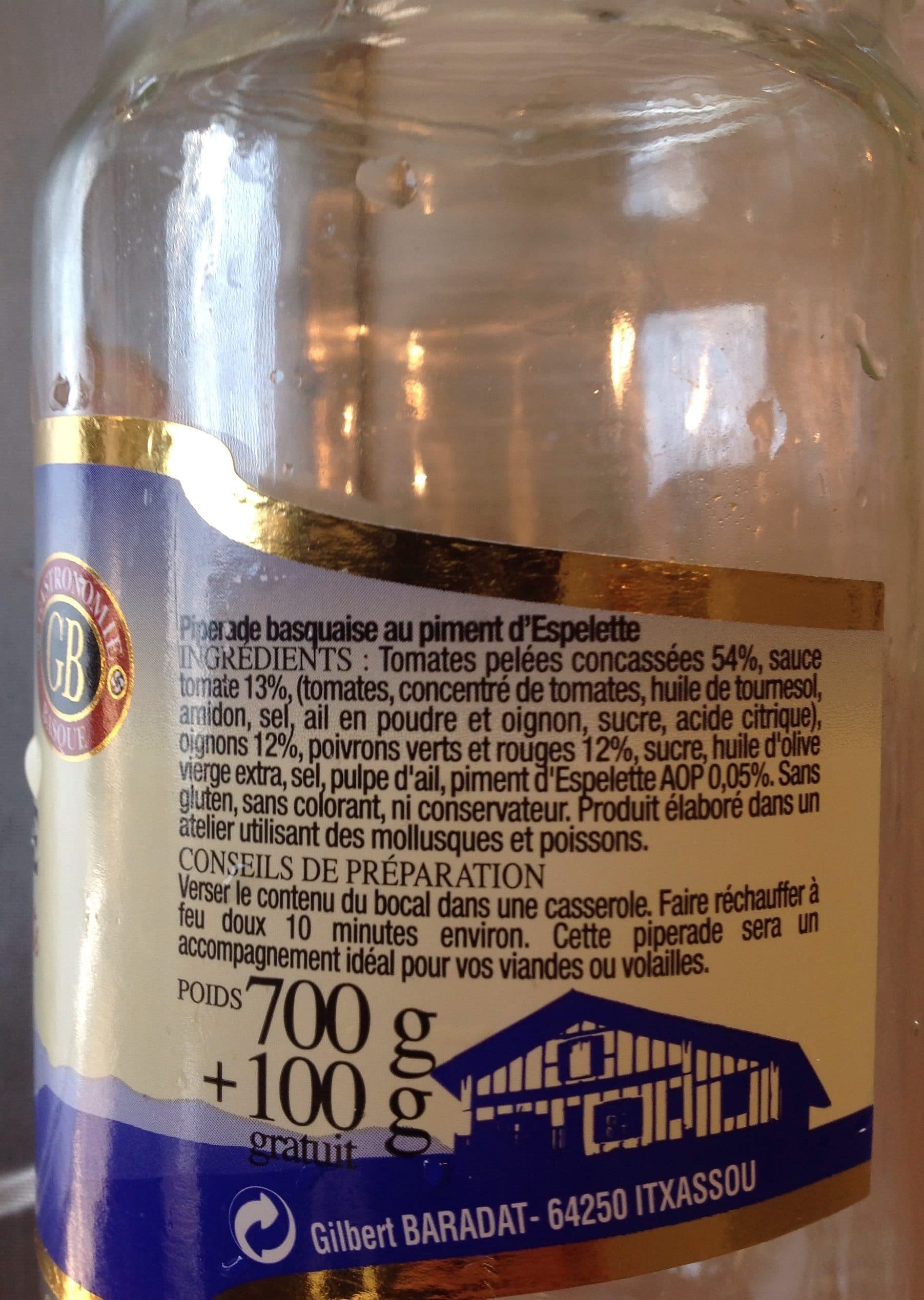 Gilbert Baradat Piperade Basquaise packshot