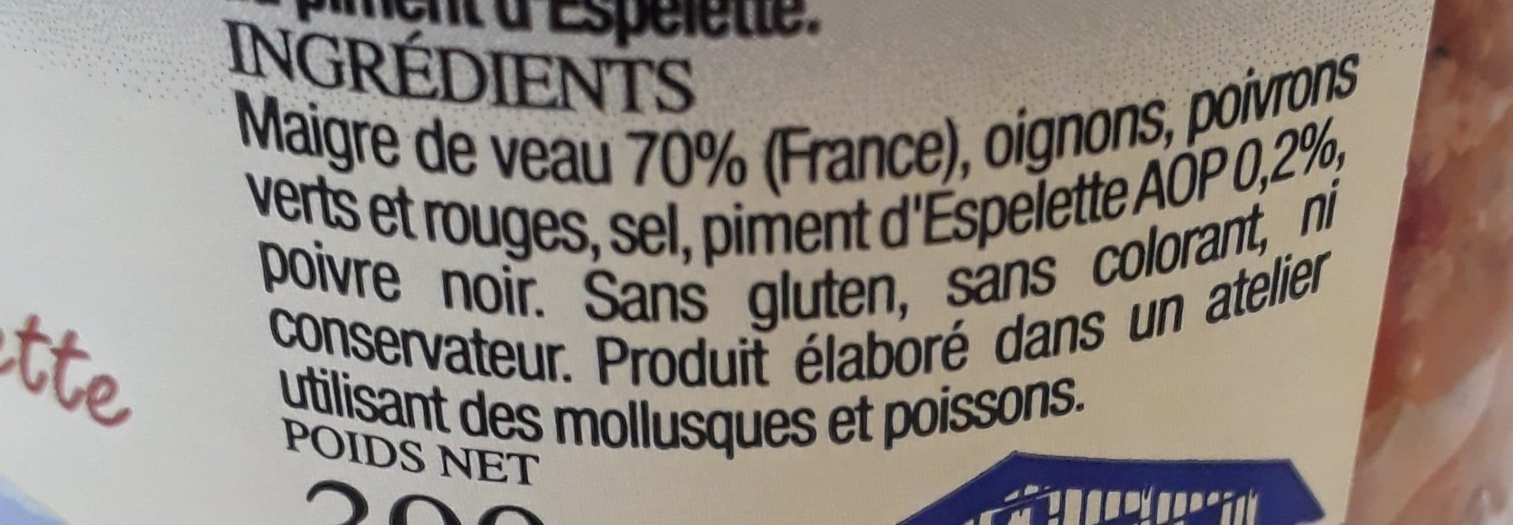 Open Food Facts Axoa de veau au piment d'Espelette packshot