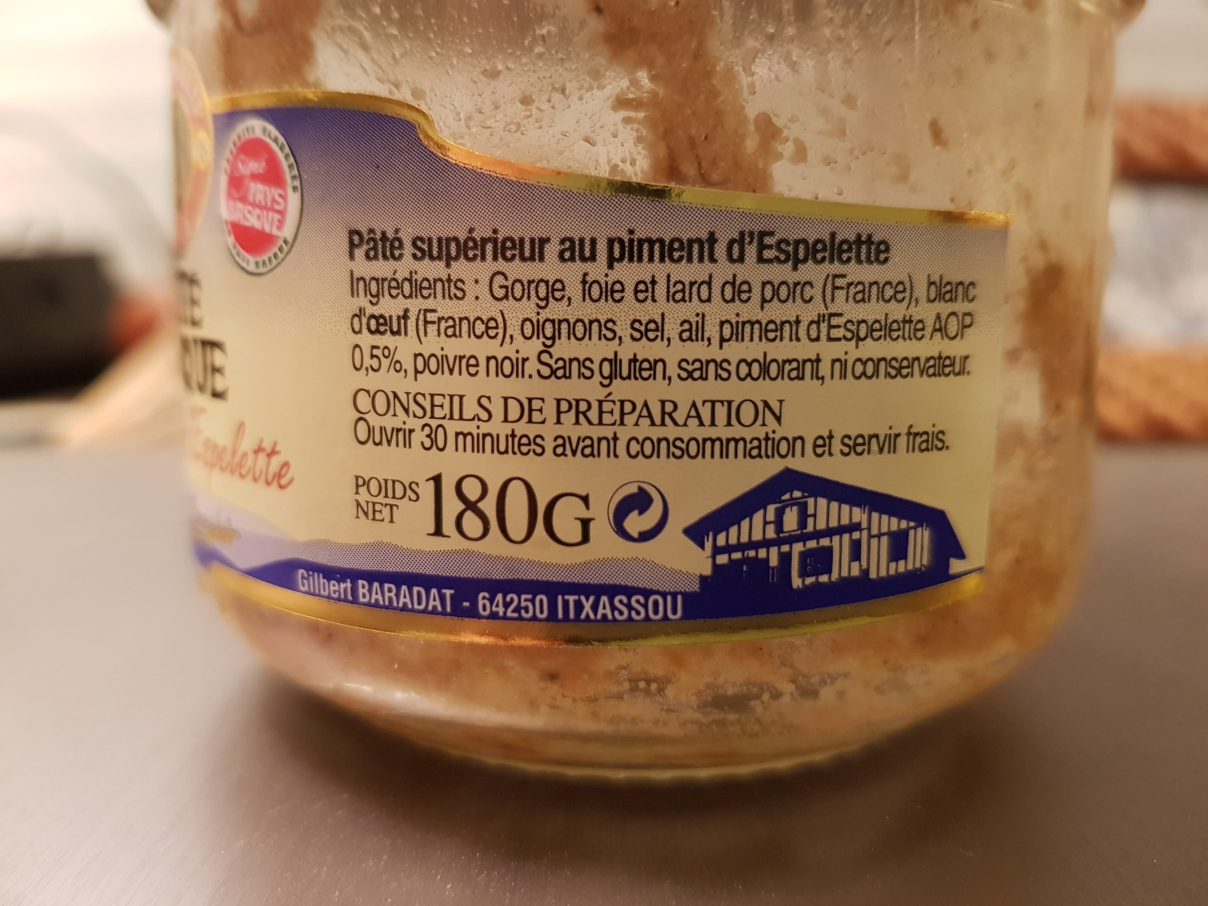 Gybert Baradat pâté basque au piment d'Espelette packshot