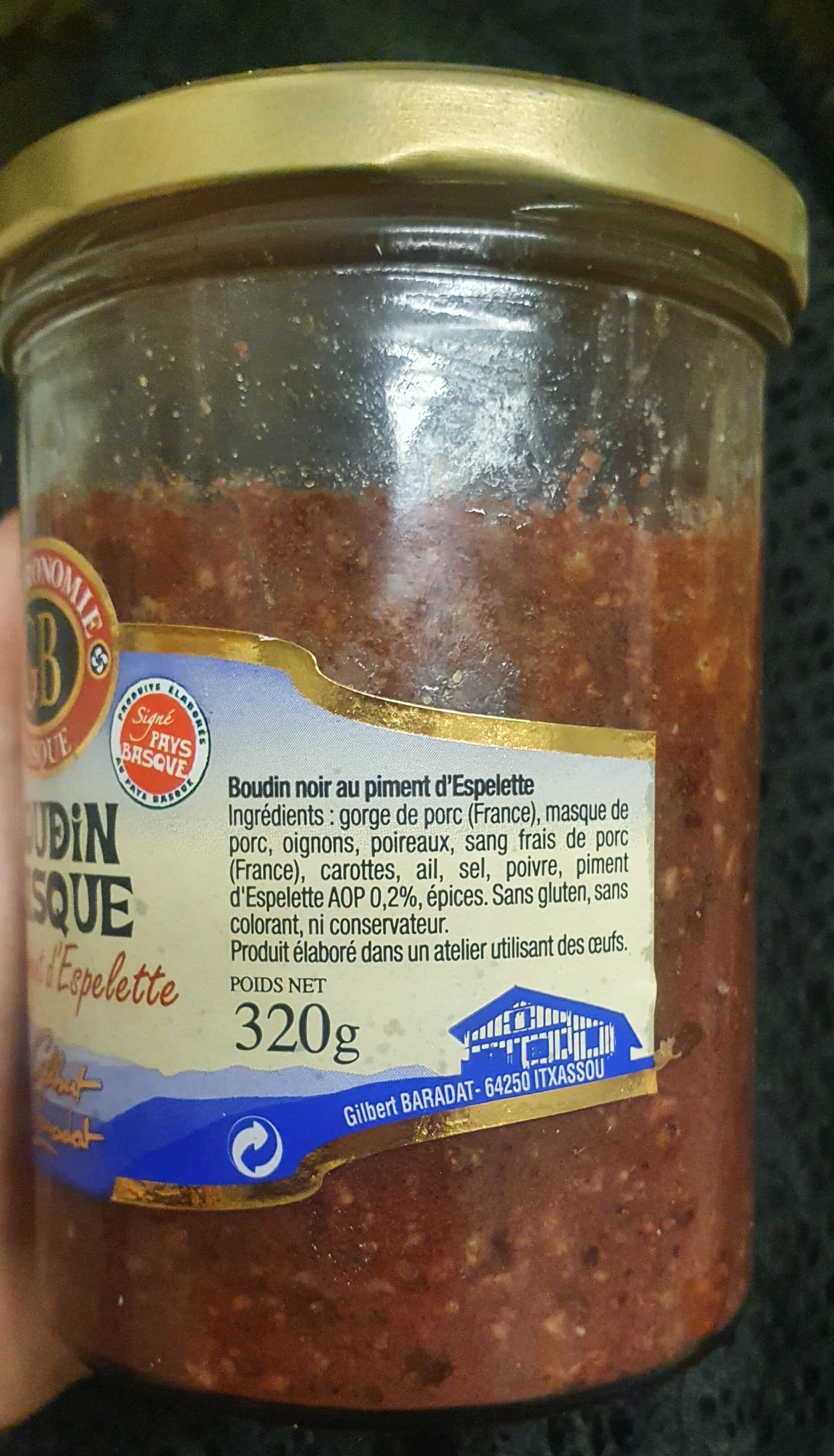 Gilbert Barada Boudin Basque packshot