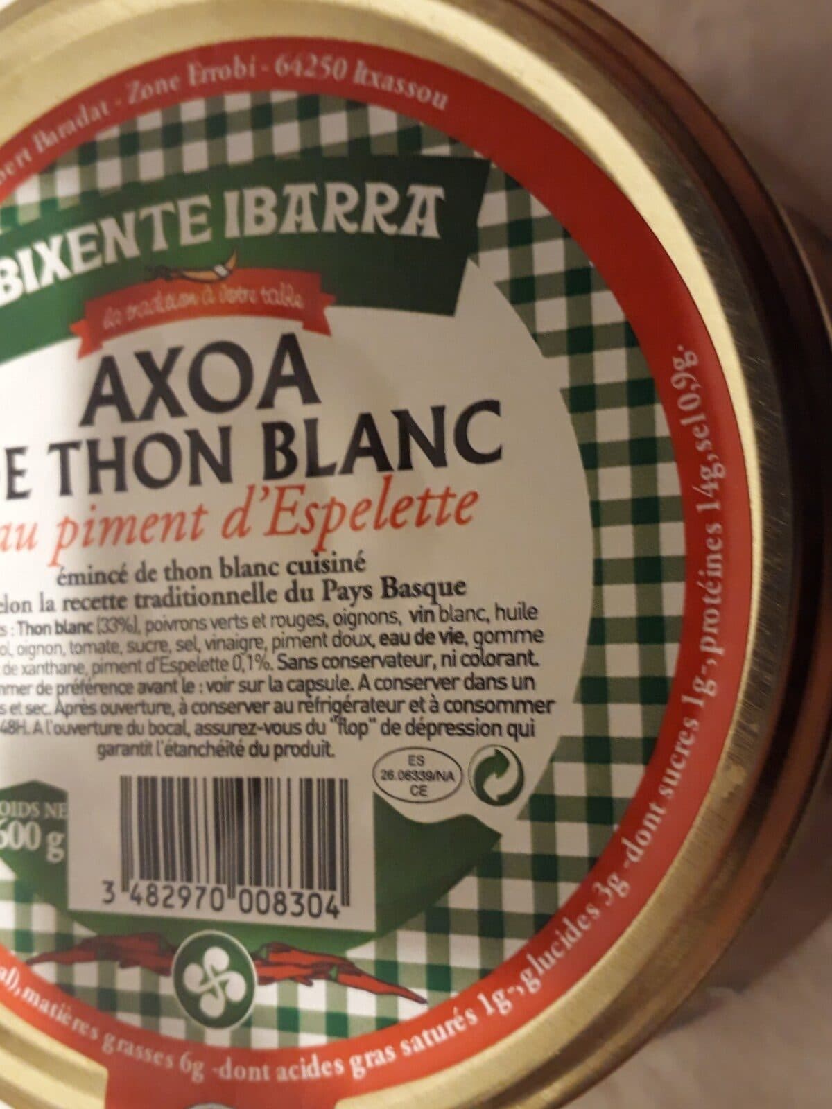 Bixente Ibarra Axoa de thon blanc au piment d'Espelette packshot