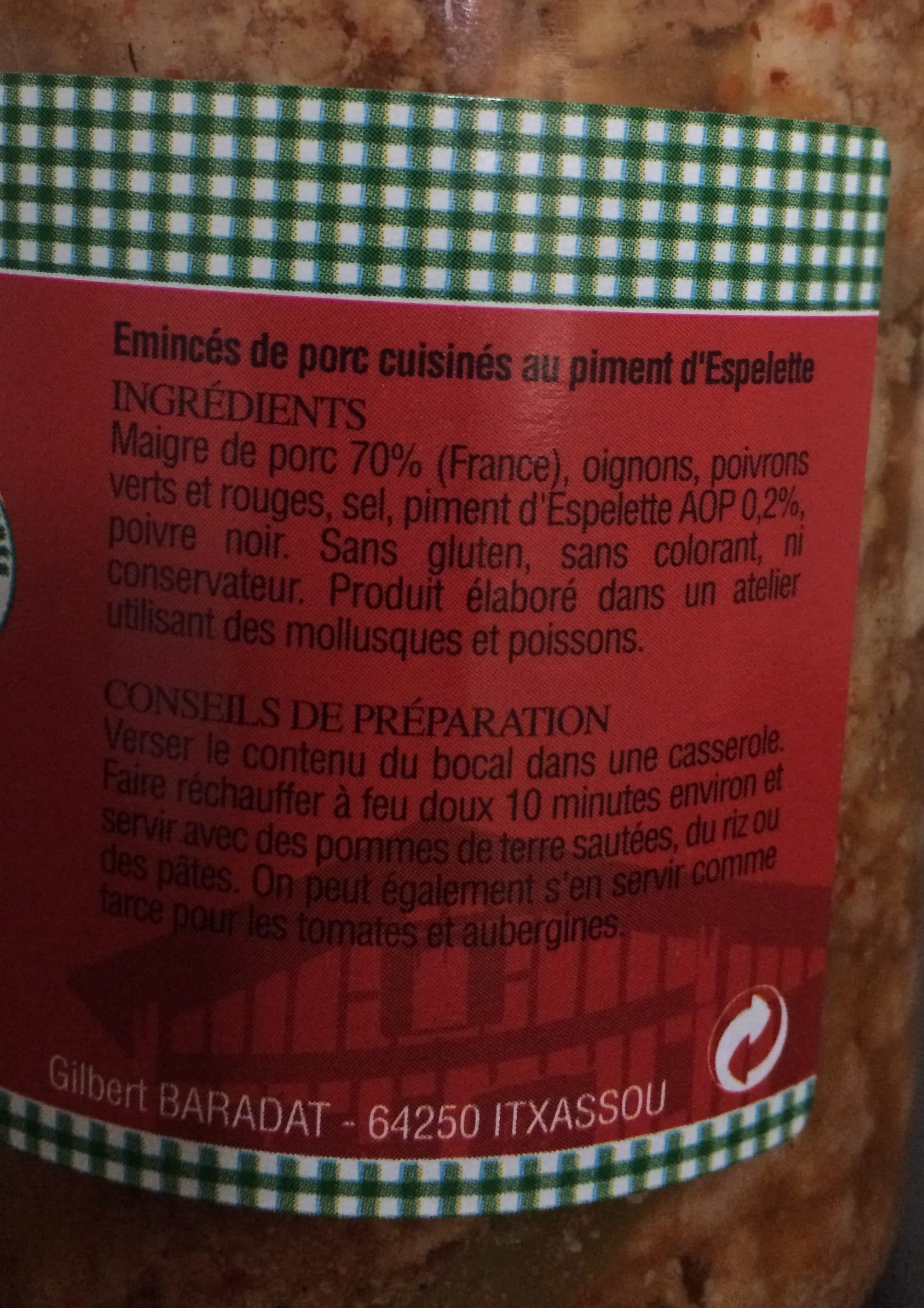 Bixente Ibarra Axoa de porc au piment d'espelette packshot