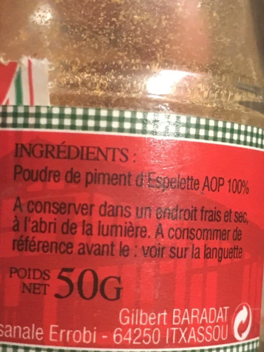 Bixente Ibarra Poudre de piment d'Espelette packshot