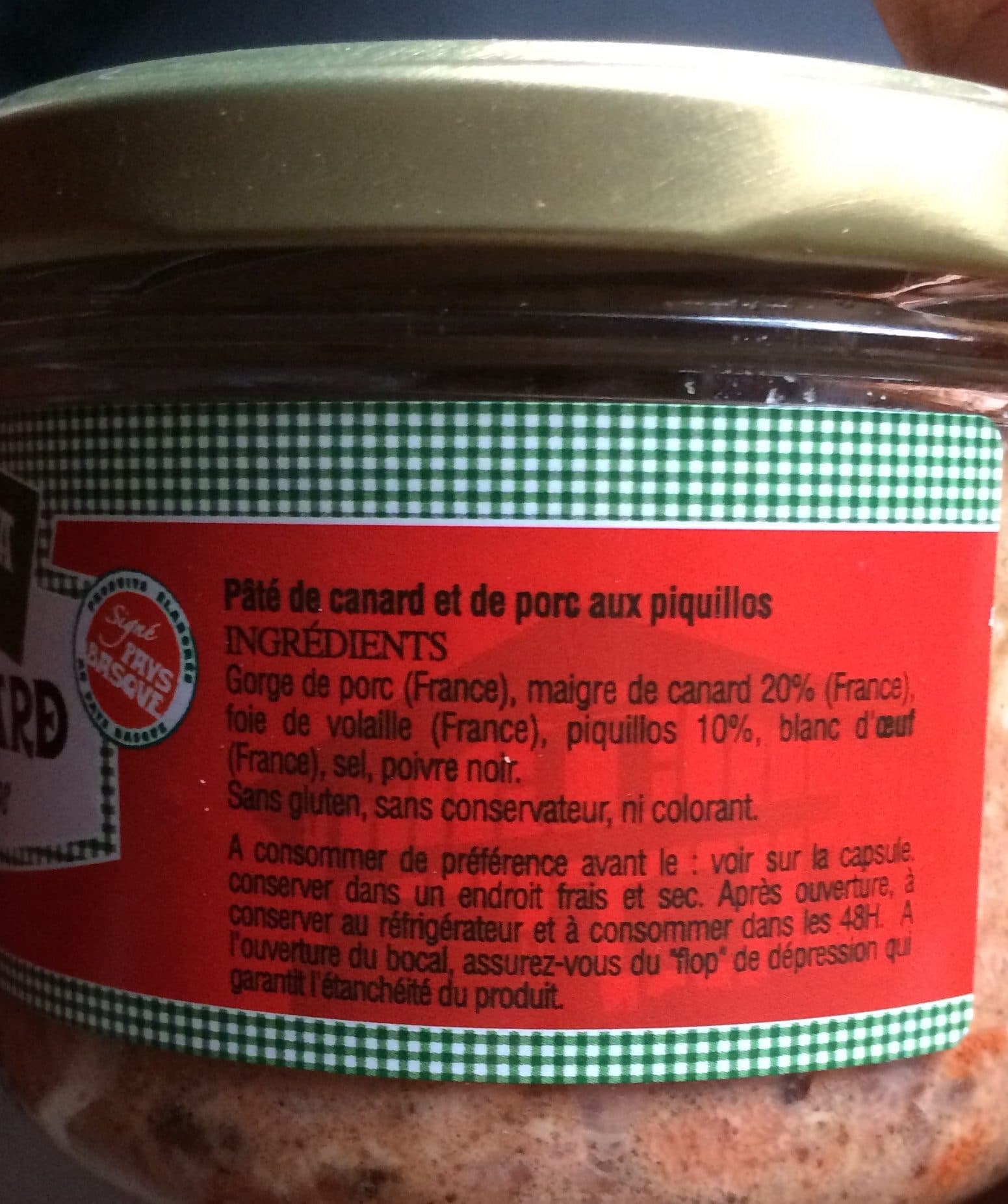 Bixente Ibarra Paté de canard piment espelette packshot