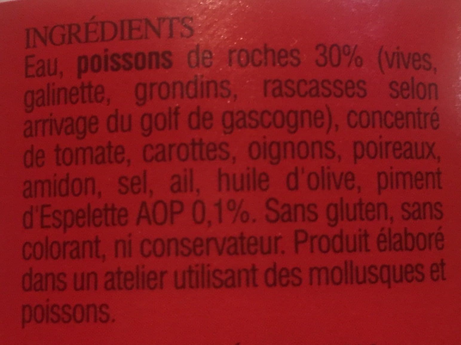 Bixente Ibarra Soupe de poisson de roches packshot