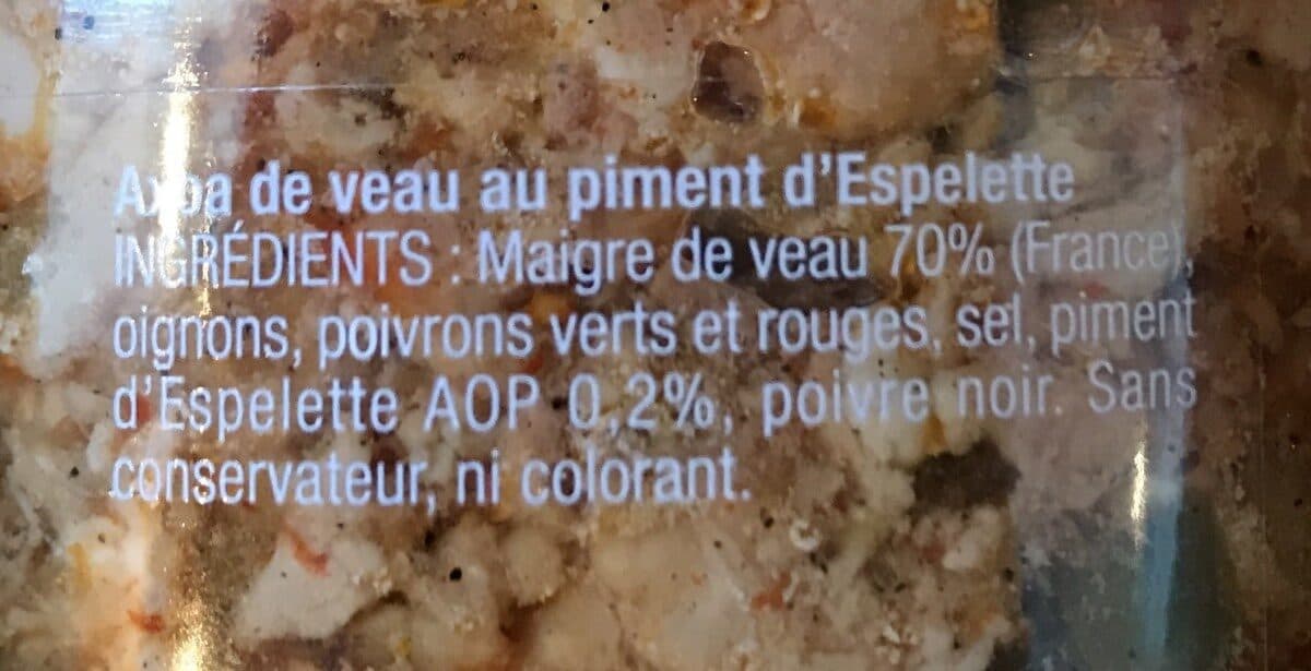 Open Food Facts Axoa de veau packshot