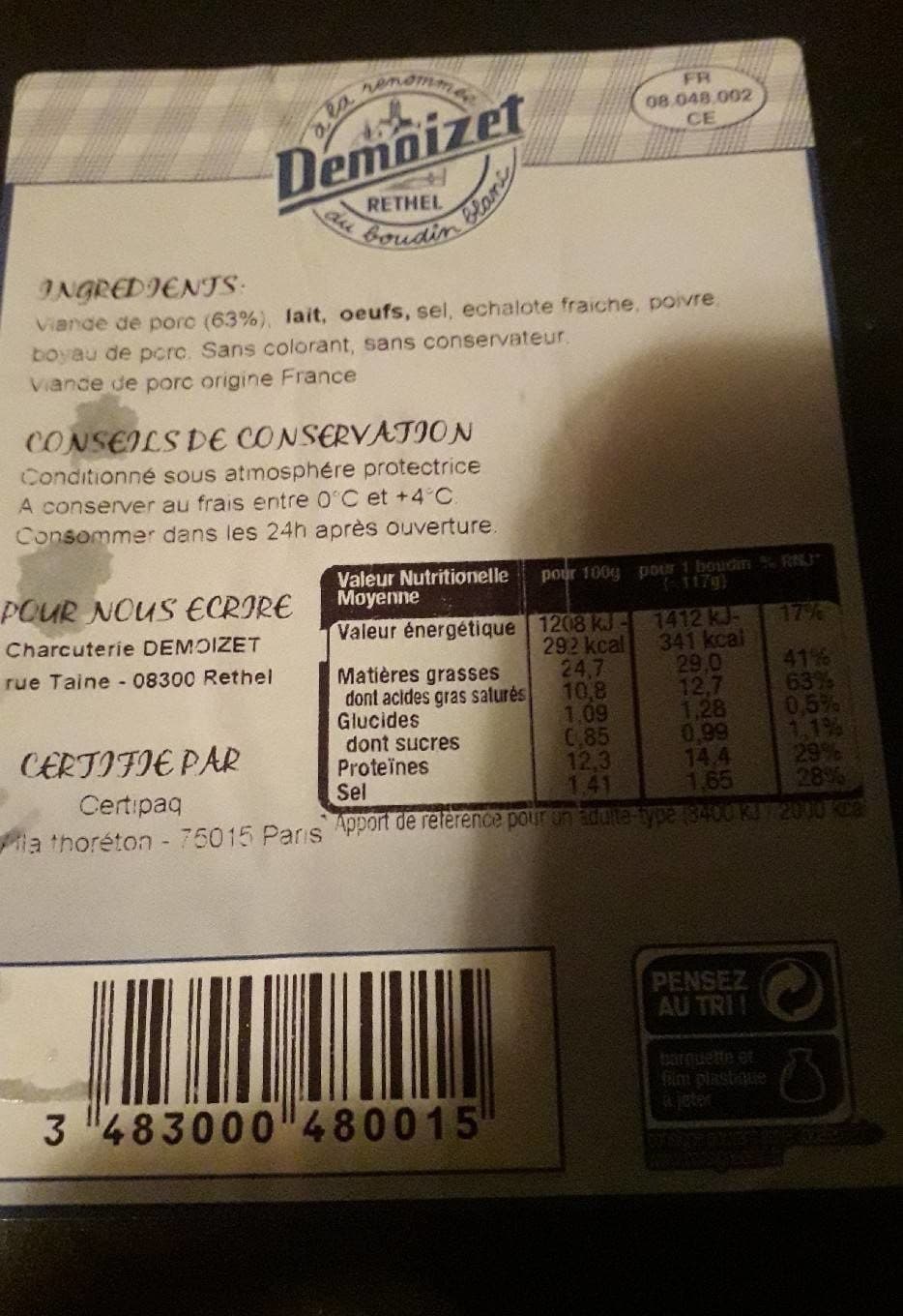 Demoizet Boudin blanc Demoizet x3 packshot