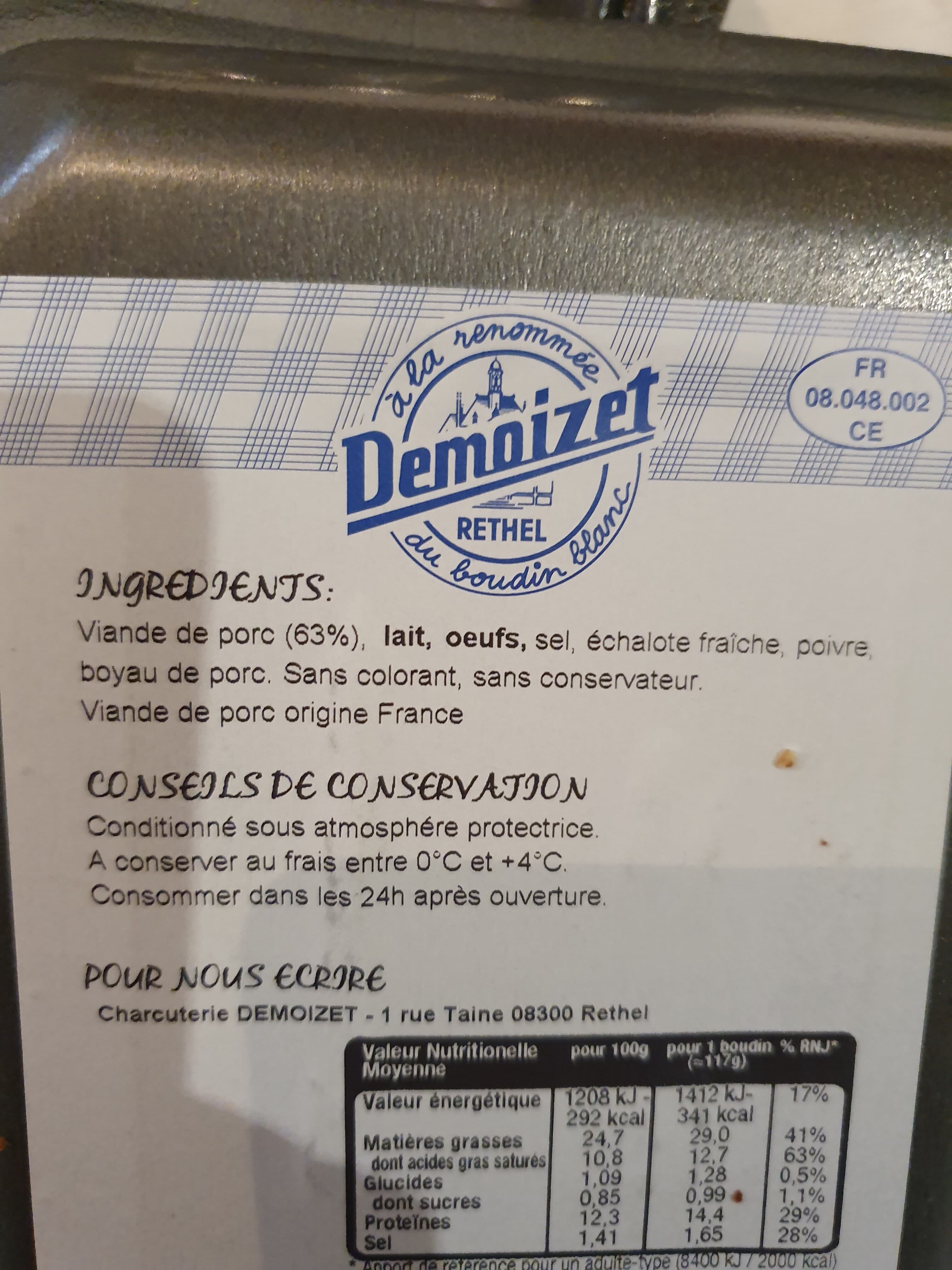 Demoizet Boudin blanc de Rethel packshot