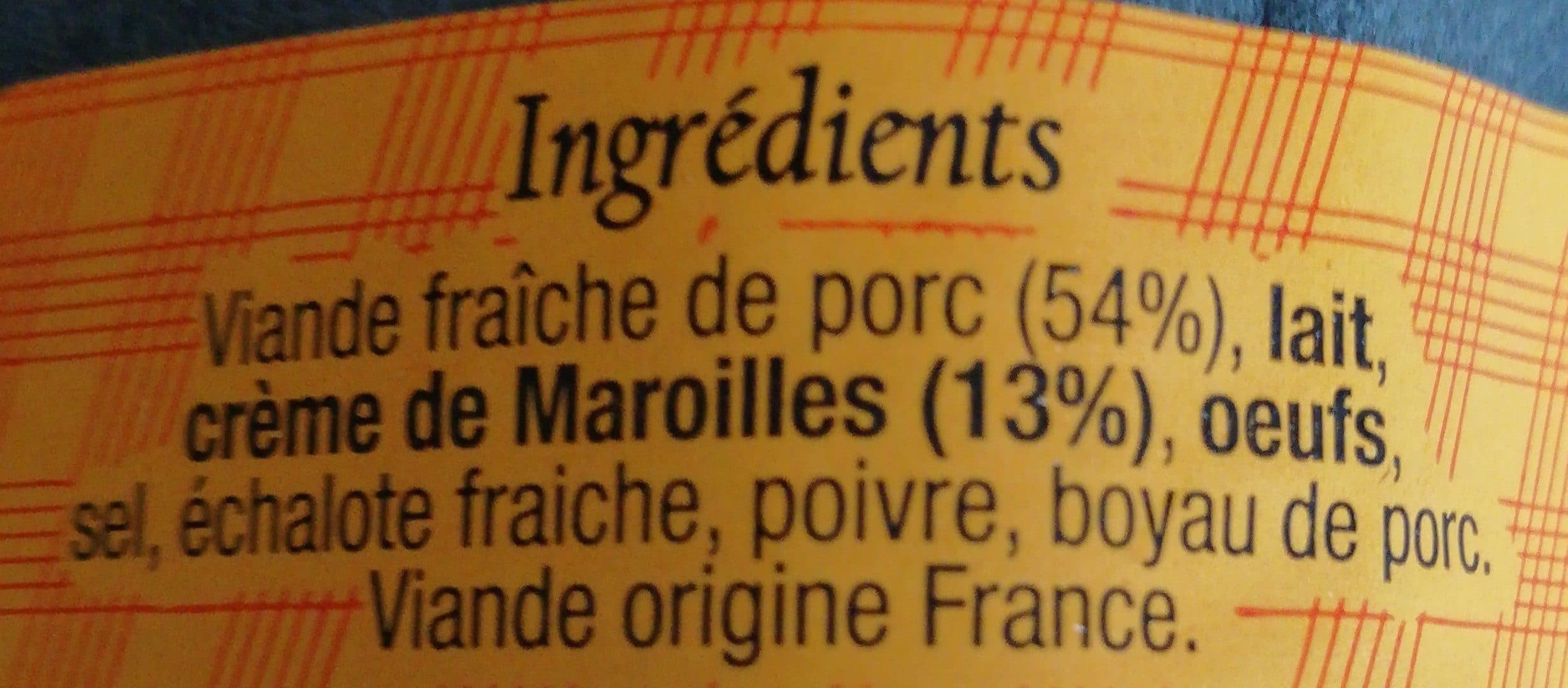 Open Food Facts Boudin blanc à la crème de maroilles packshot