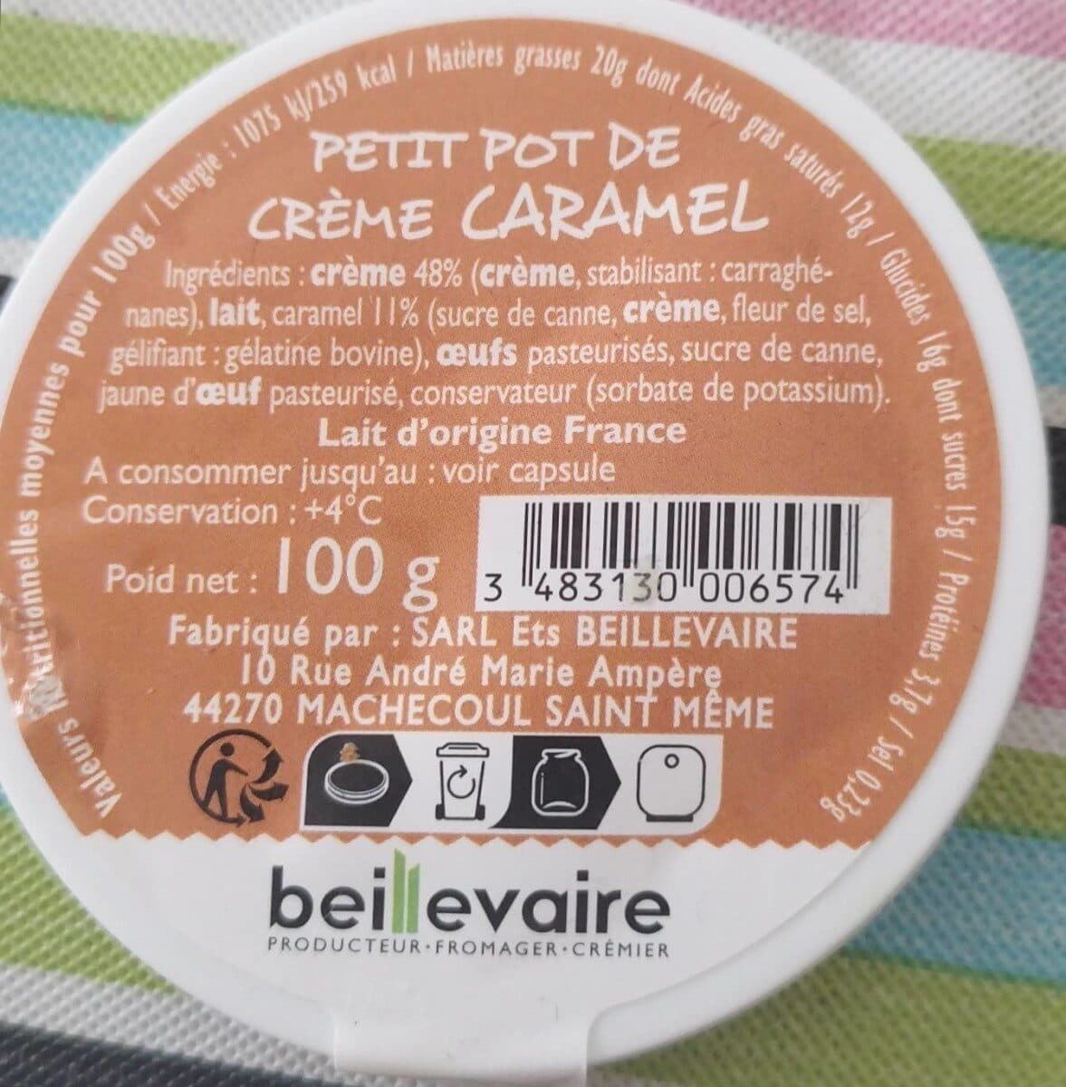 Beillevaire Petit pot de crème caramel packshot