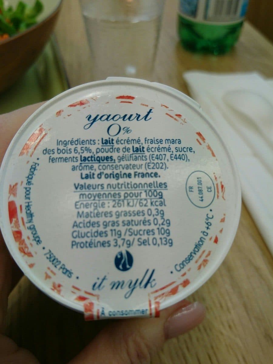 Open Food Facts Yaourt 0% à la fraise mara des bois packshot