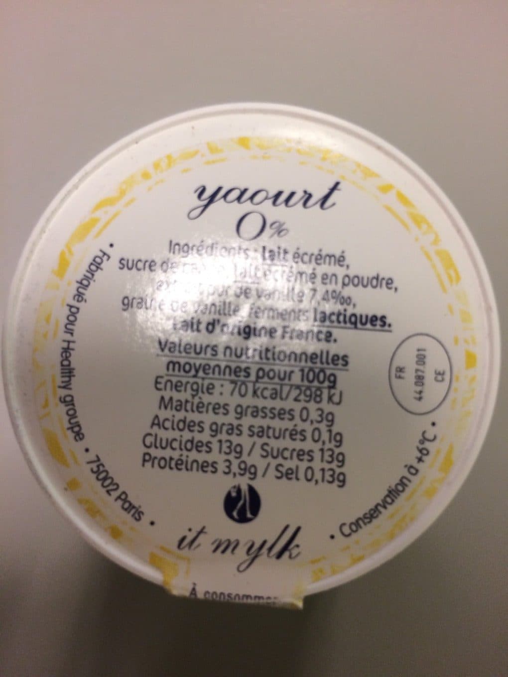 Healthy Groupe Yaourt 0% packshot