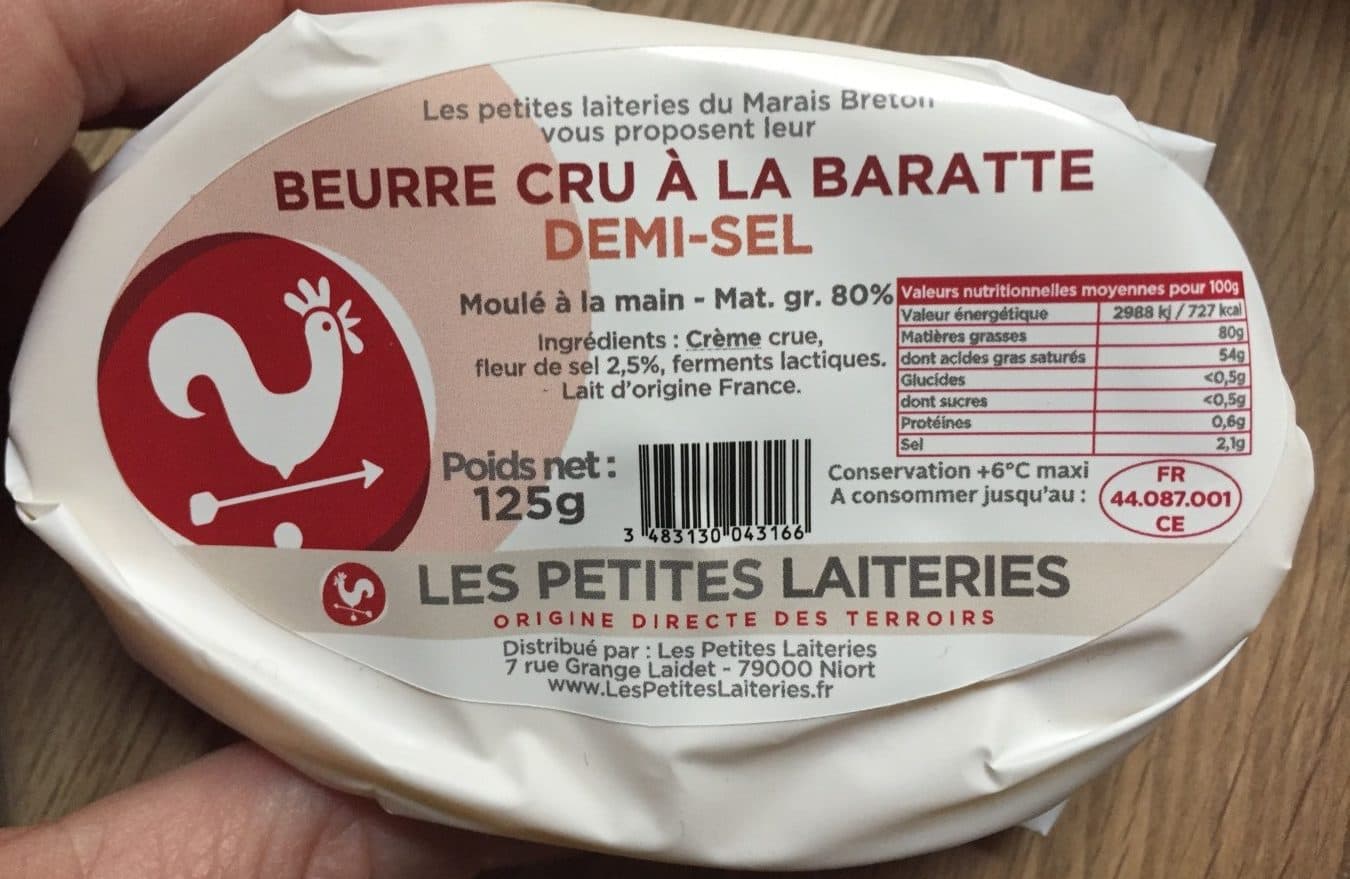 Les Petites Laiteries Beurre cru a la baratte demi-sel packshot