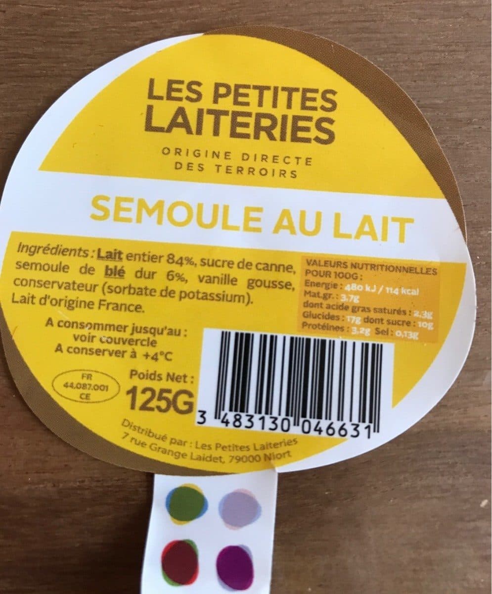 Les Petites Laiteries Semoule au lait packshot