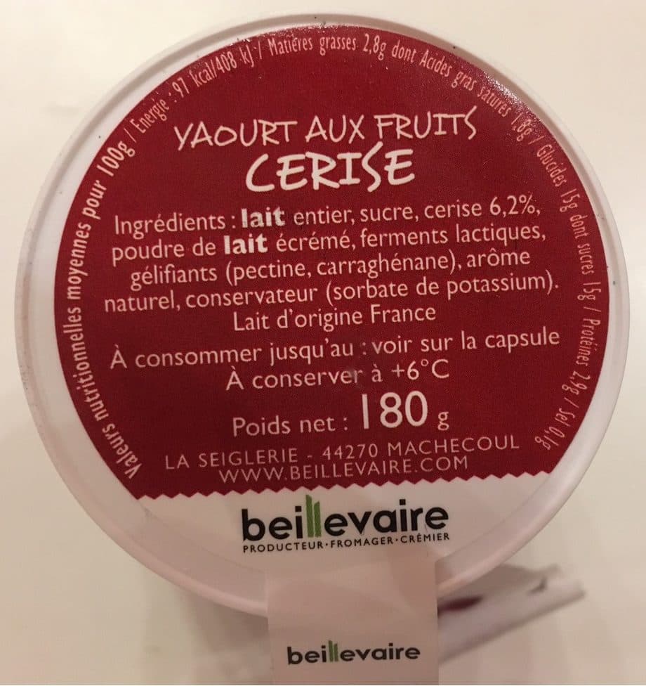 Beillevaire Yaourt à la cerise packshot