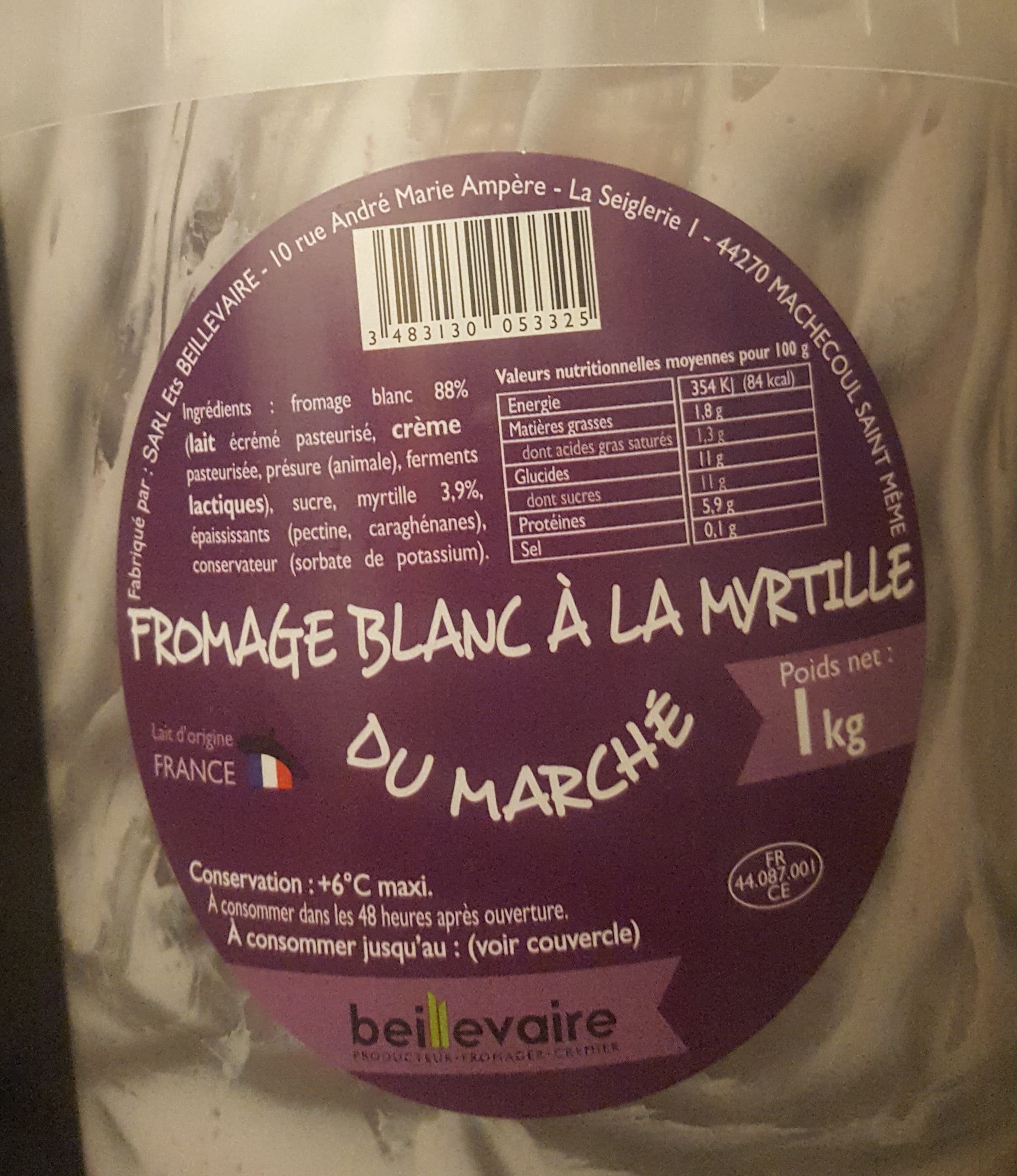 Beillevaire Fromage blanc à la myrtille du marché packshot