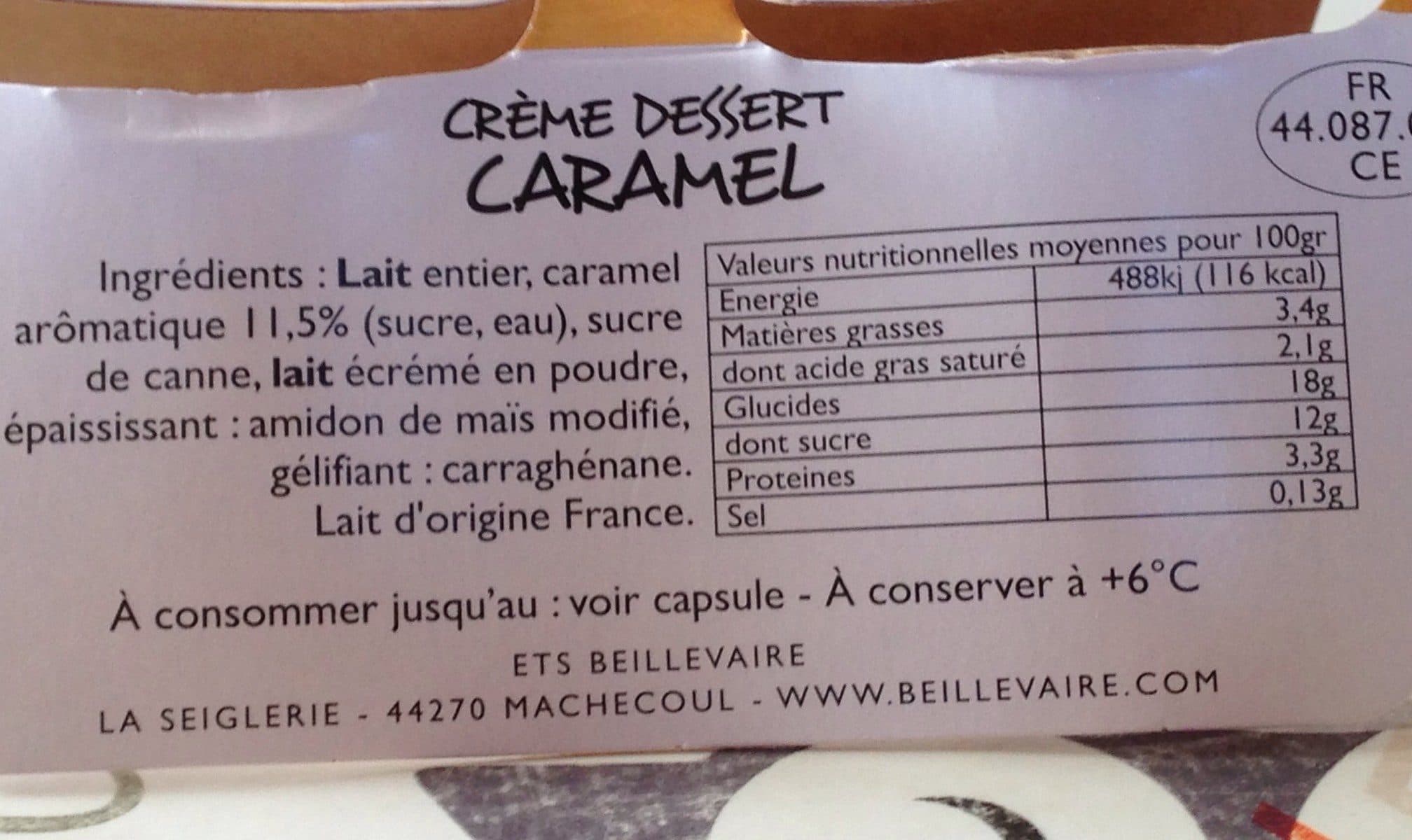 Beillevaire Crème dessert caramel packshot