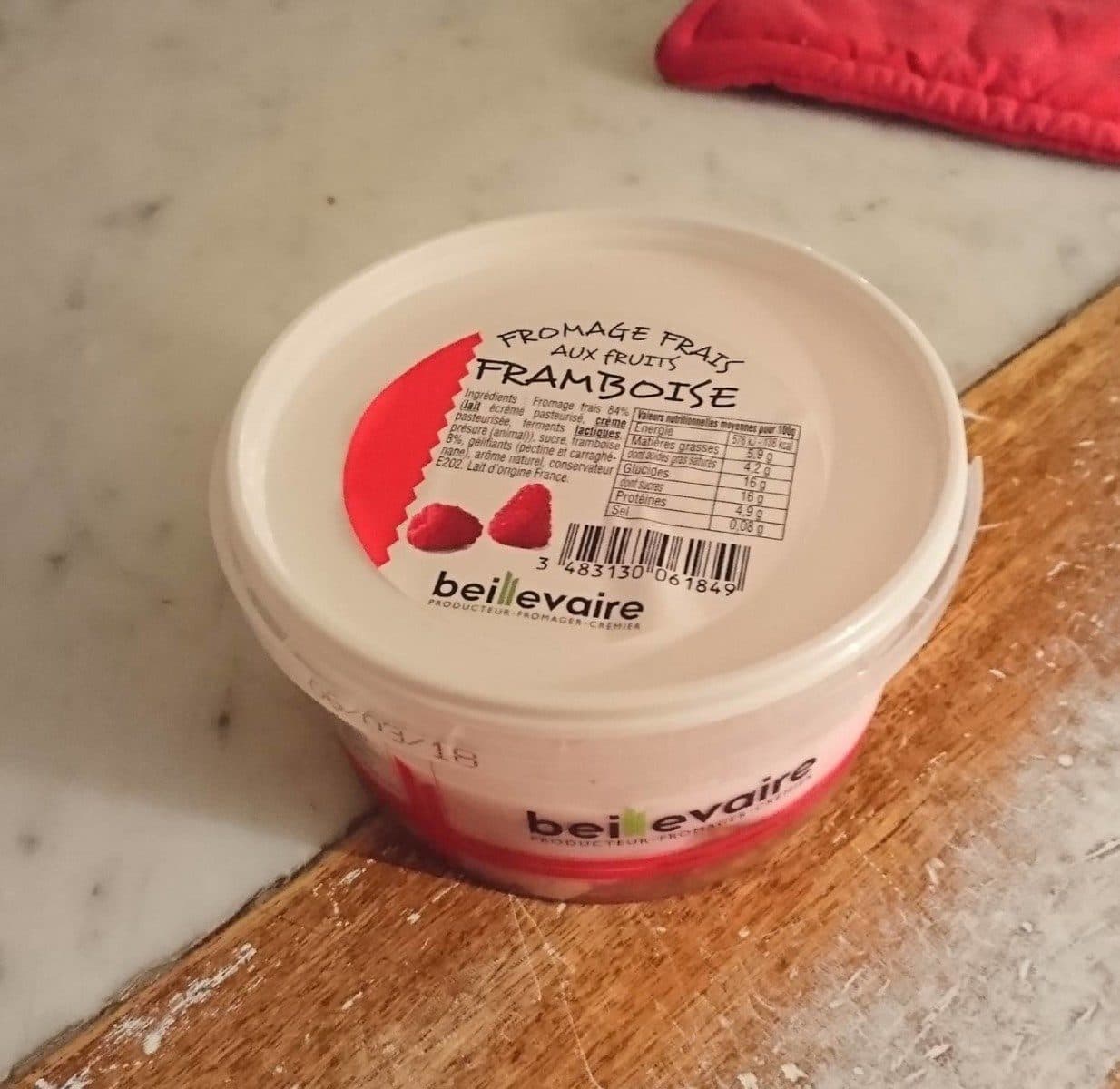 Beillevaire Fromage frais au fruit framboise packshot