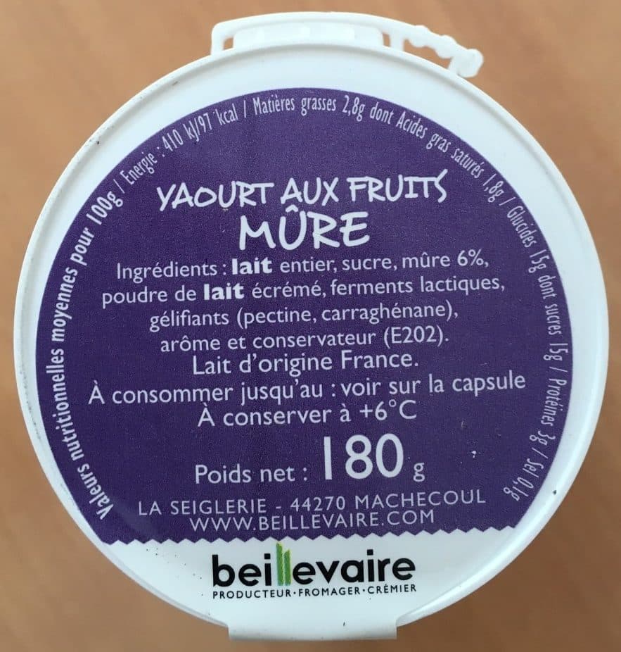 Beillevaire Yaourt a l'ancienne - Mûre packshot