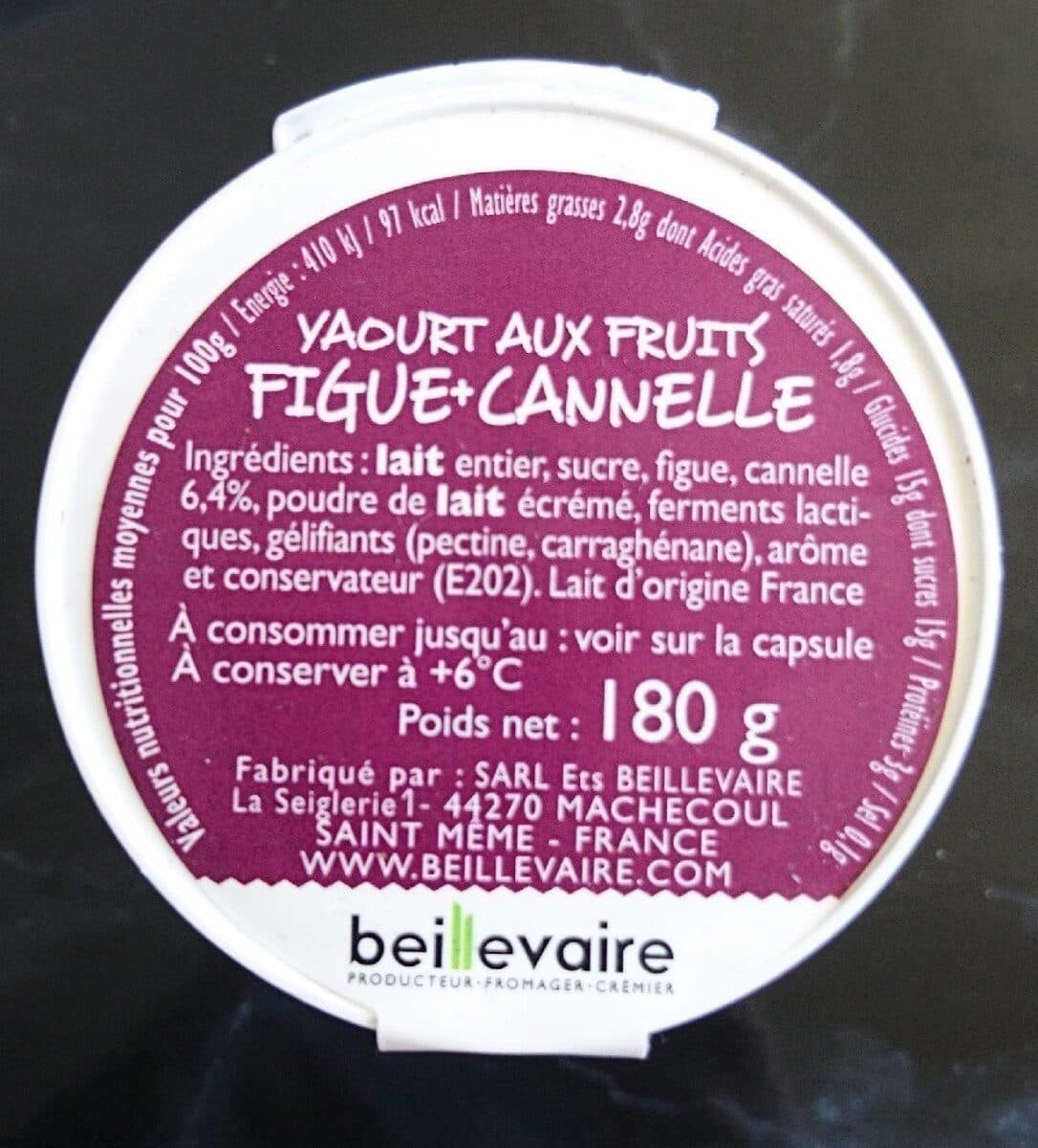 Beillevaire Yaourt aux fruits figue canelle packshot