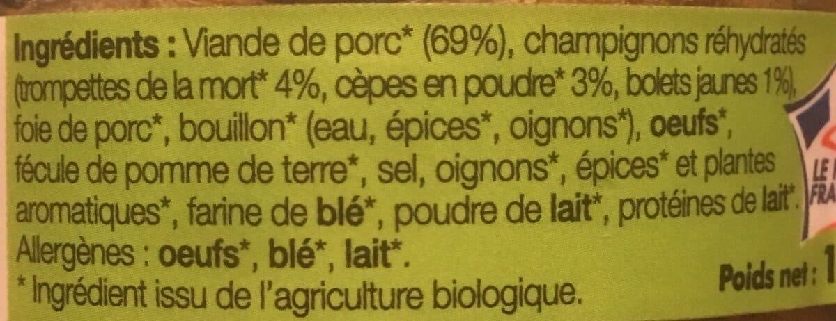 Bonjour campagne Terrine Forestière Bio packshot