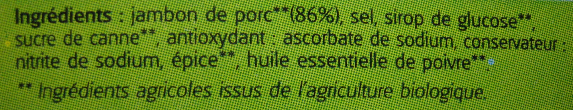 Bonjour campagne Jambon cuit découénné dégraissé Bio packshot