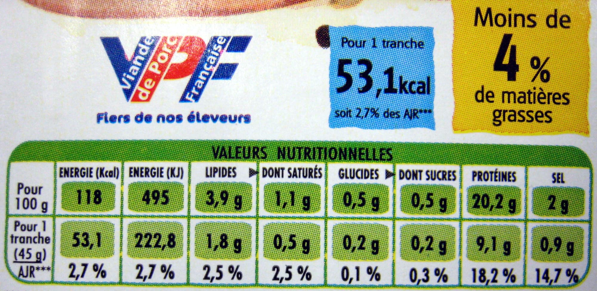 Bonjour campagne Jambon cuit découénné dégraissé Bio packshot