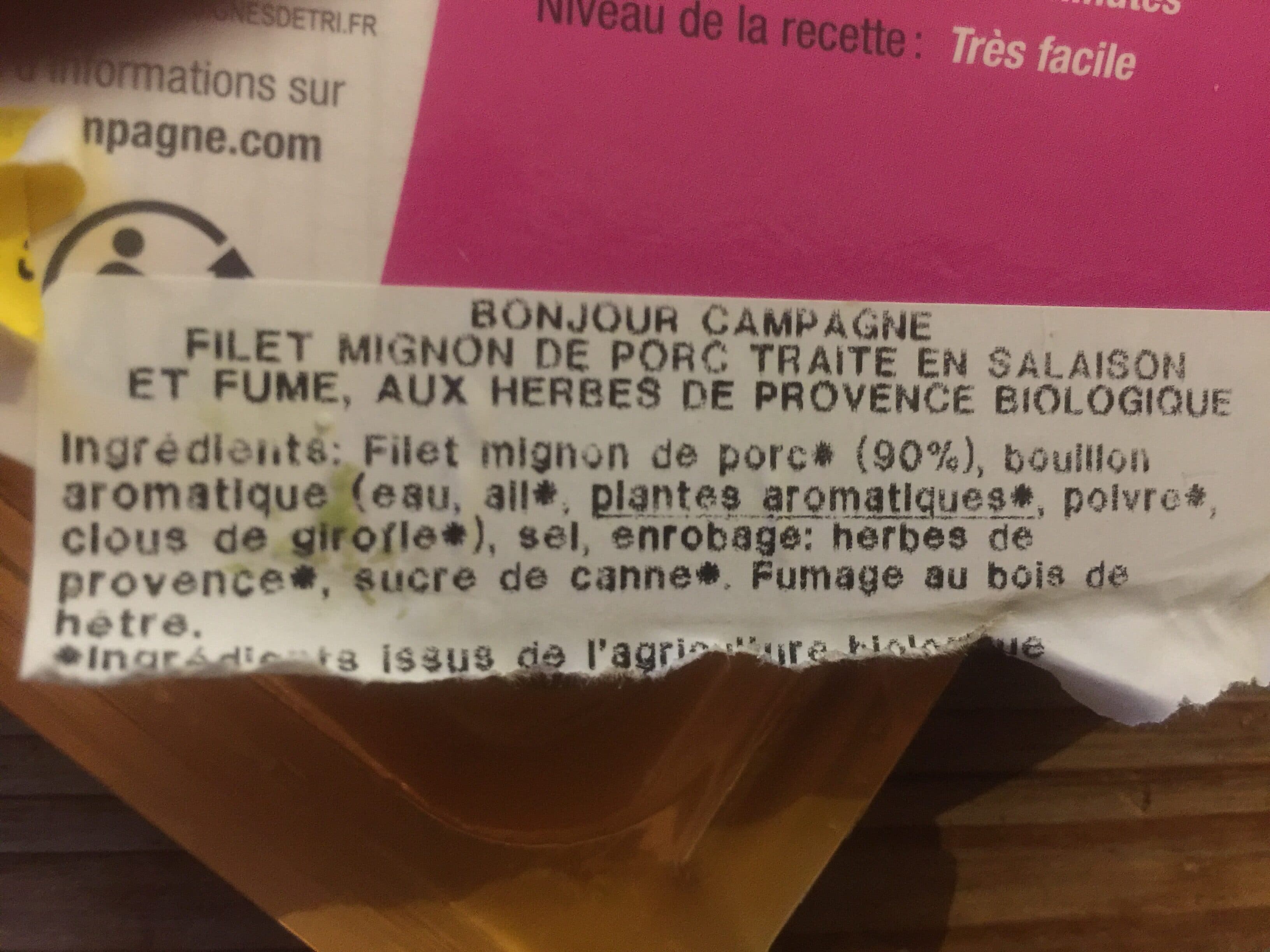 Bonjour Campagne Filet mignon fumé packshot