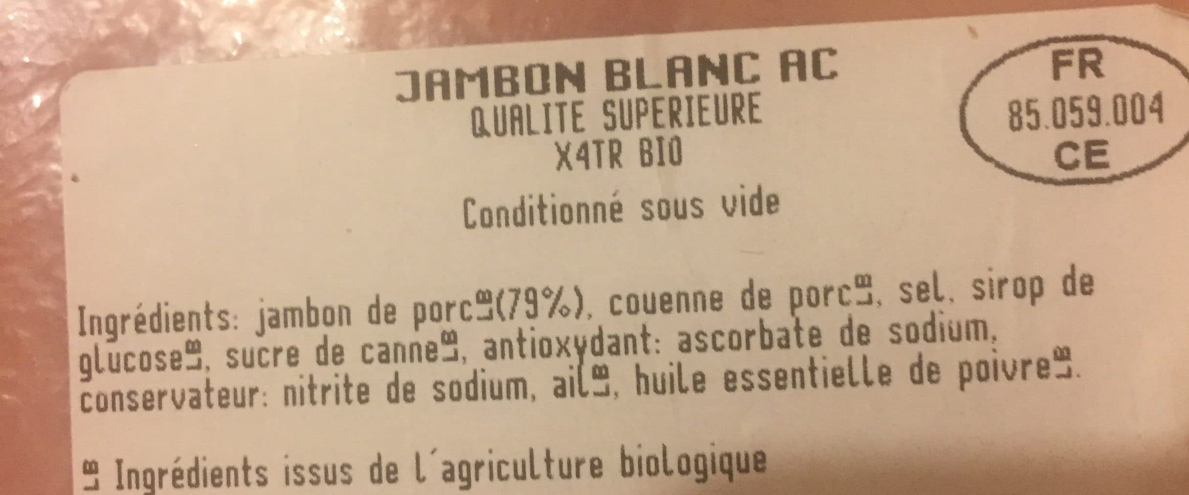 Bioporc Jambon blanc avec couenne packshot