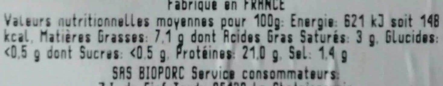 Bioporc Jambon blanc avec couenne packshot