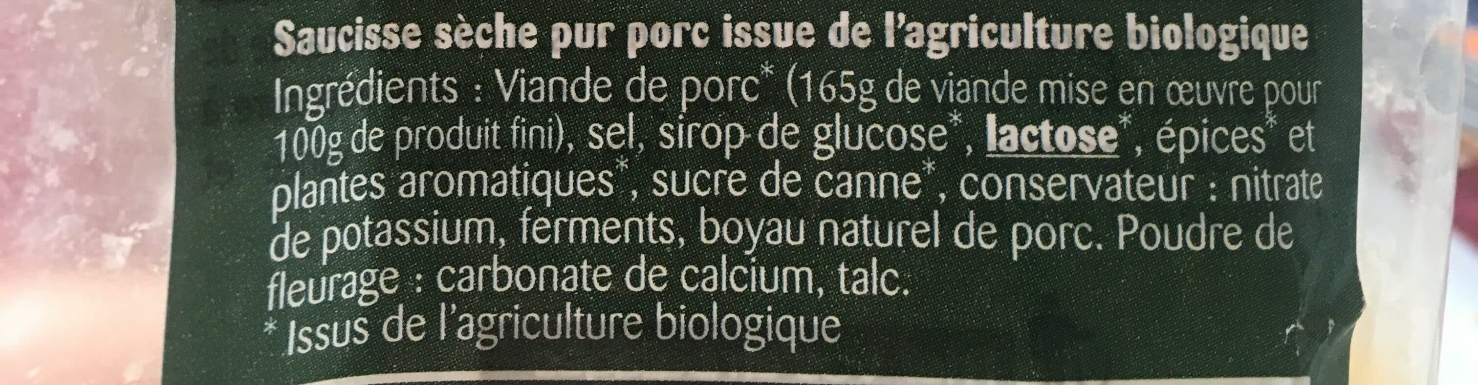 Bioporc Saucisson Sec Bio packshot