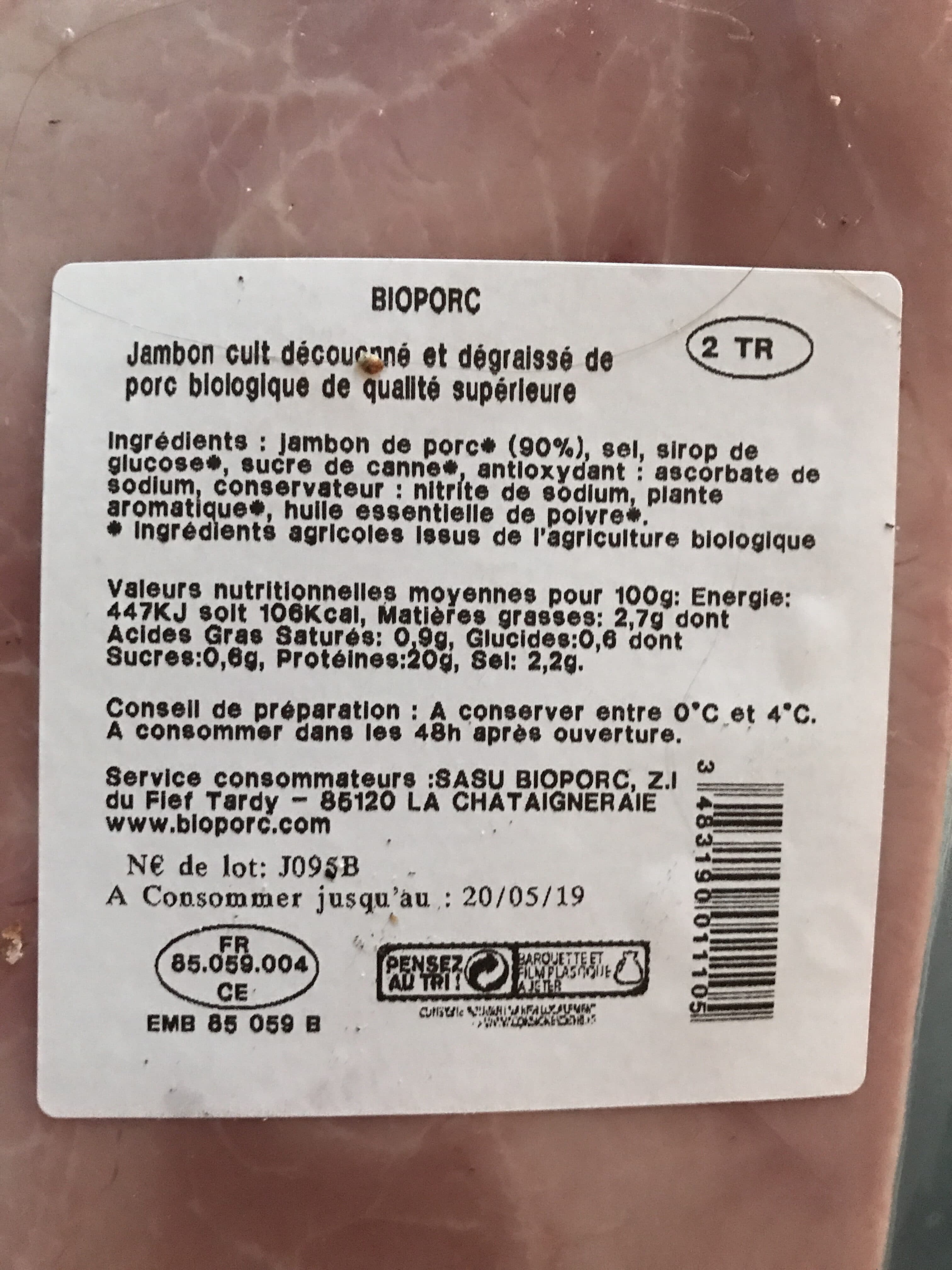 Bioporc Jambon blanc packshot