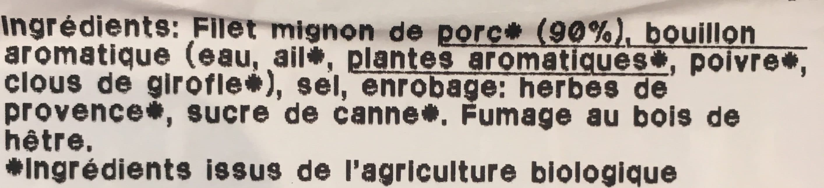 Bioporc Filet mignon de porc traite en salaison fumé aux herbes packshot