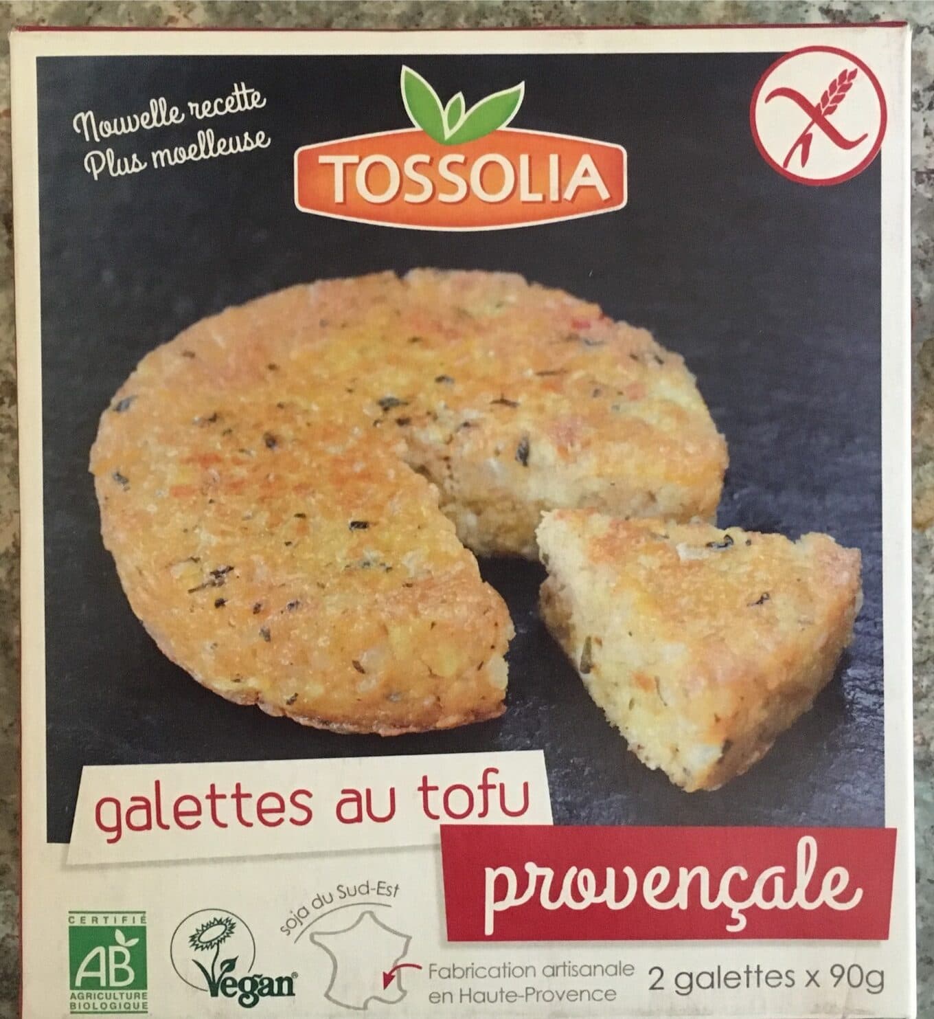 Tossolia 2X90G Galettes au tofu provençale packshot