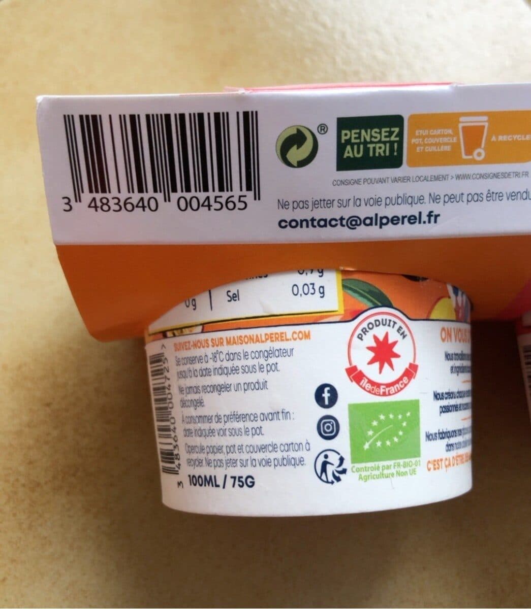 Maison Alpérel Sorbet artisanal packshot