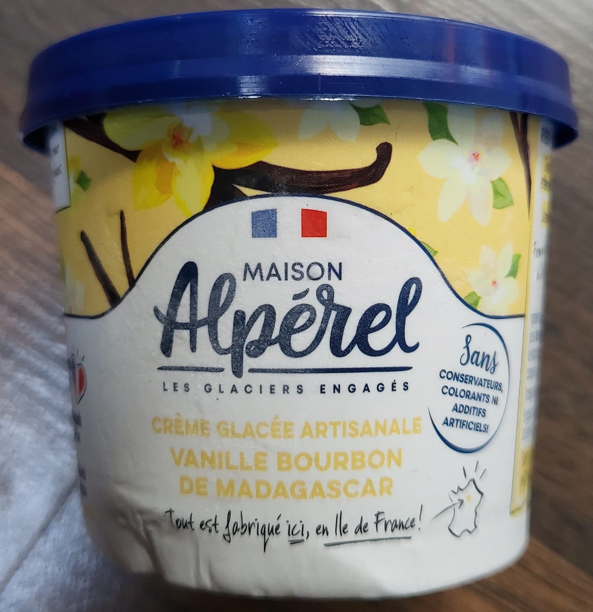 Maison Alpérel Crème glacée articisanle Vanille bourbon de Manadascar packshot
