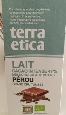 Terra Etica Chocolat lait Pérou 47 % packshot