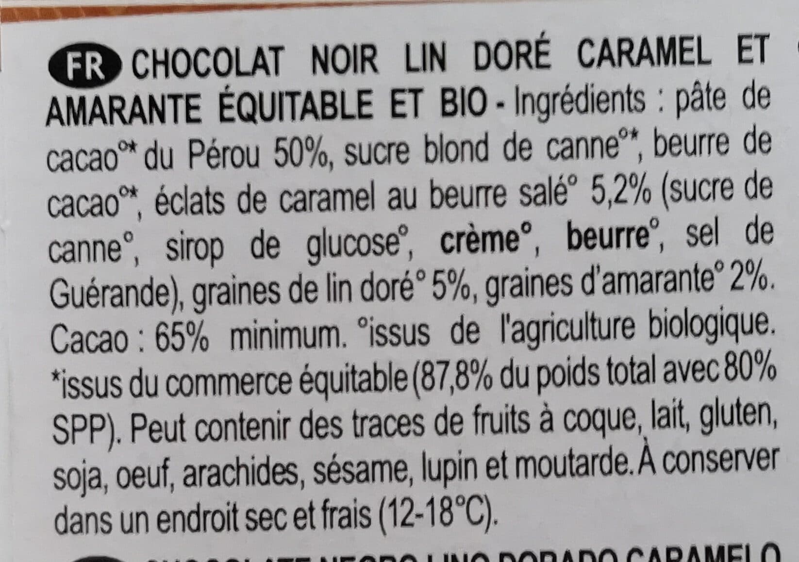 Terra etica Chocolat Graines Natures Noir 72% packshot