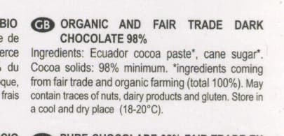 terra etica Chocolat noir 98% packshot