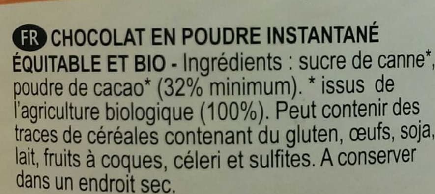 Terra Etica Chocolat en poudre instantané packshot