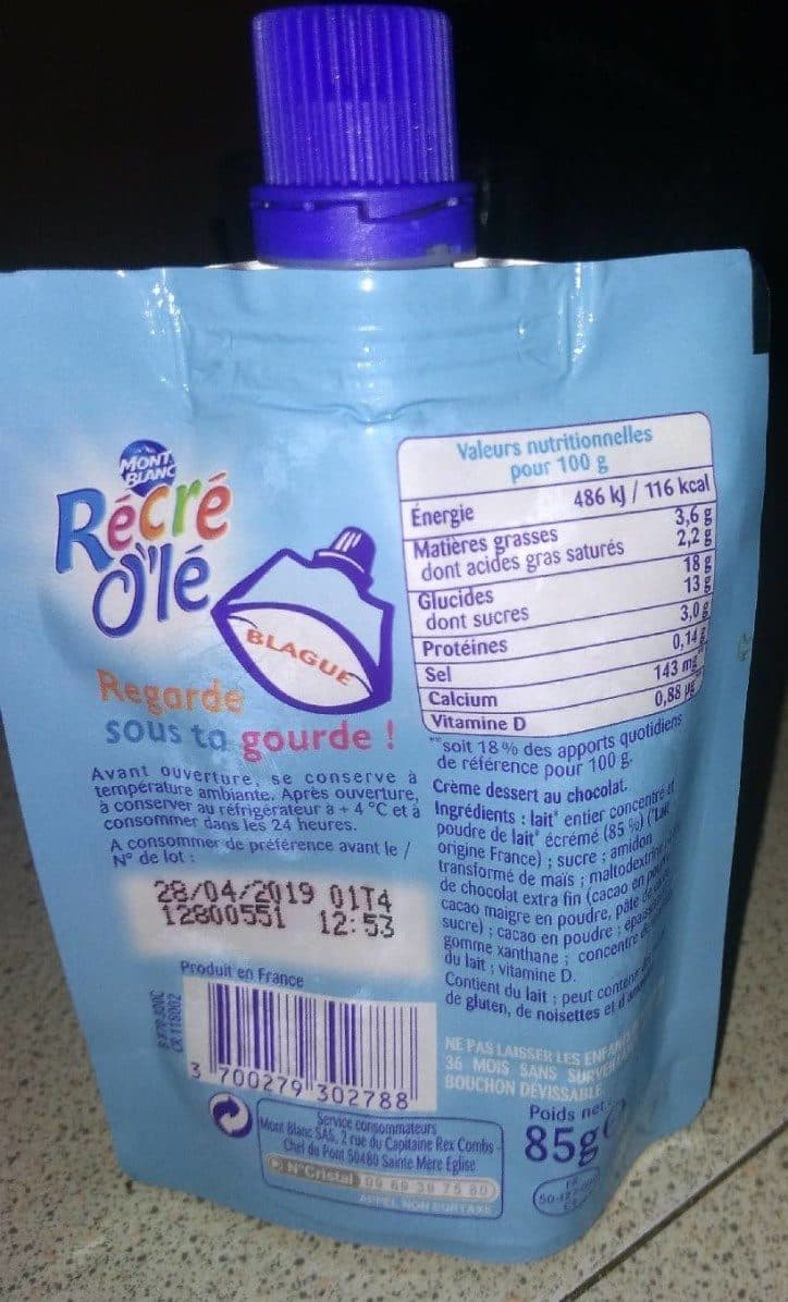 Open Food Facts Récré olé packshot
